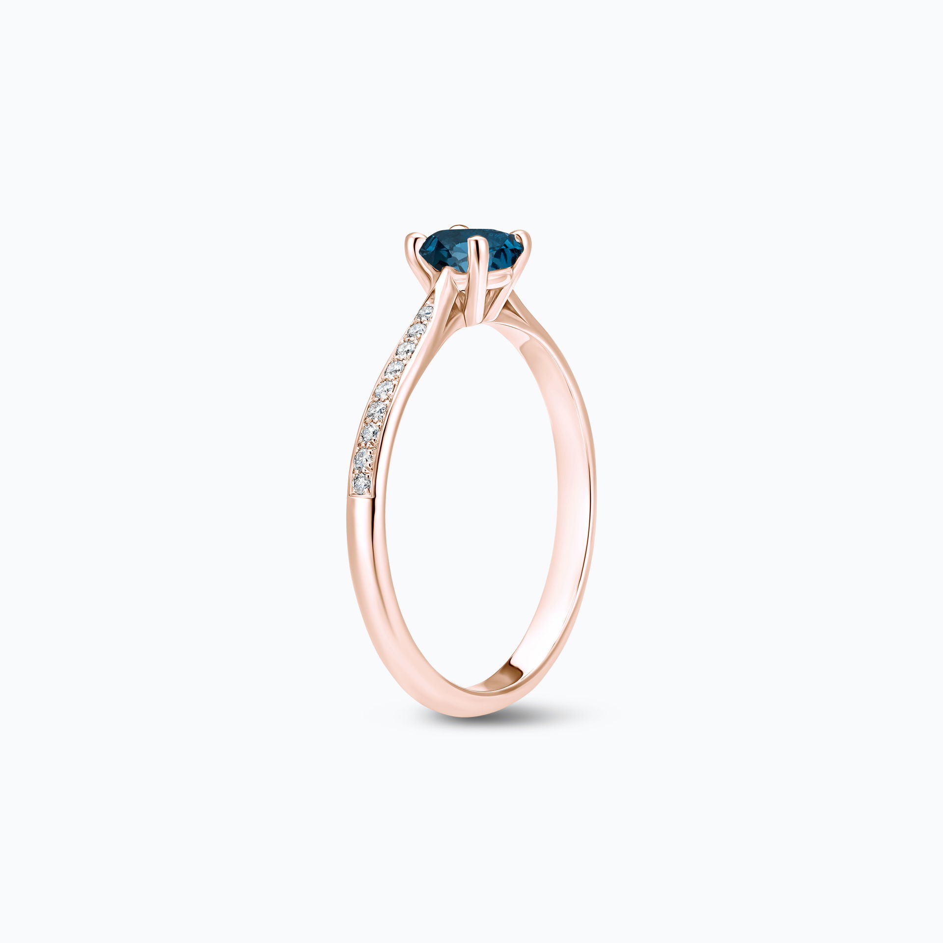 Solitaire Pavé Luna Topaze Blue London 4.5 mm
