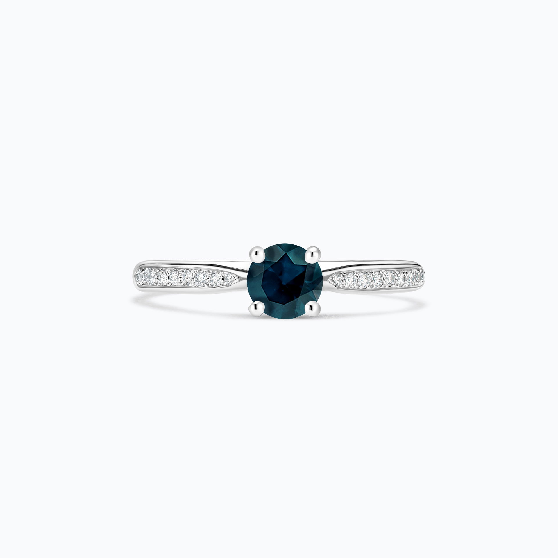 Solitaire Pavé Luna Topaze Blue London 4.5 mm