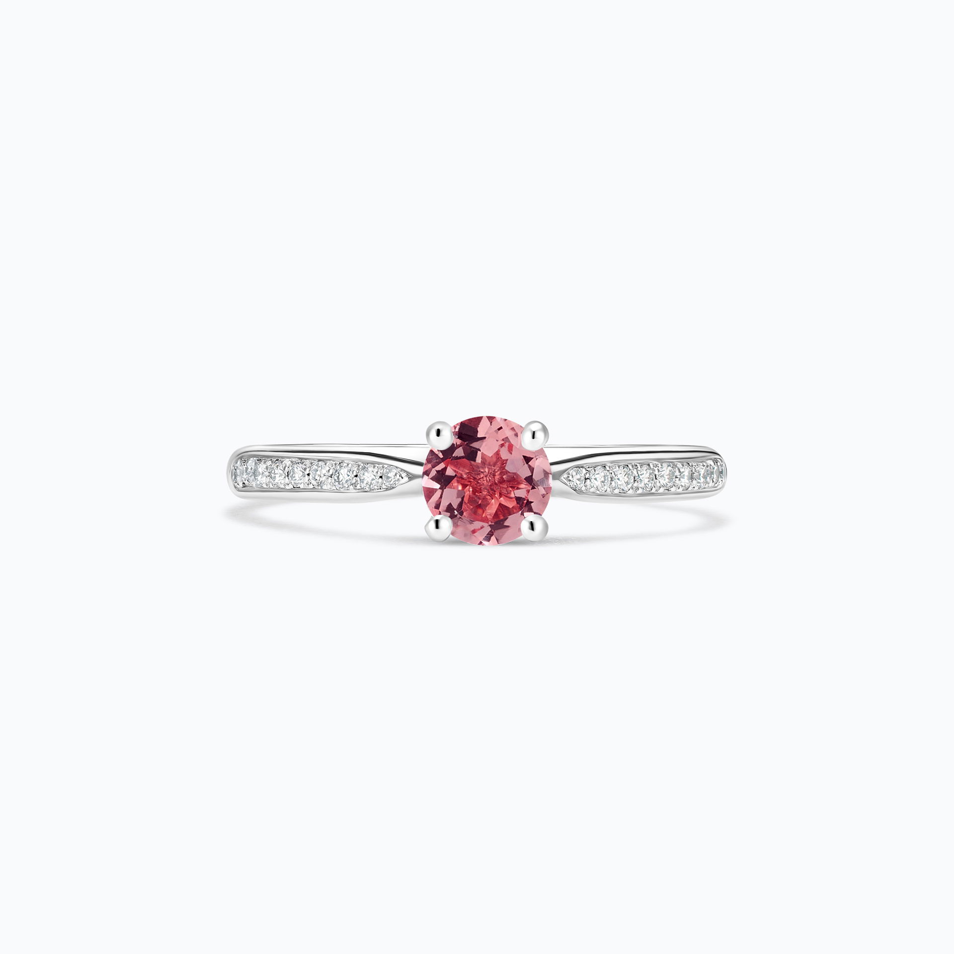 Solitaire Pavé Luna Tourmaline Rose 4.5 mm