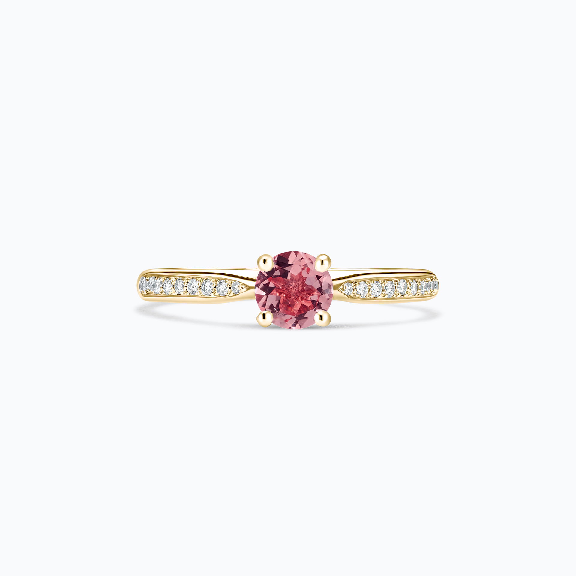 Solitaire Pavé Luna Tourmaline Rose 4.5 mm