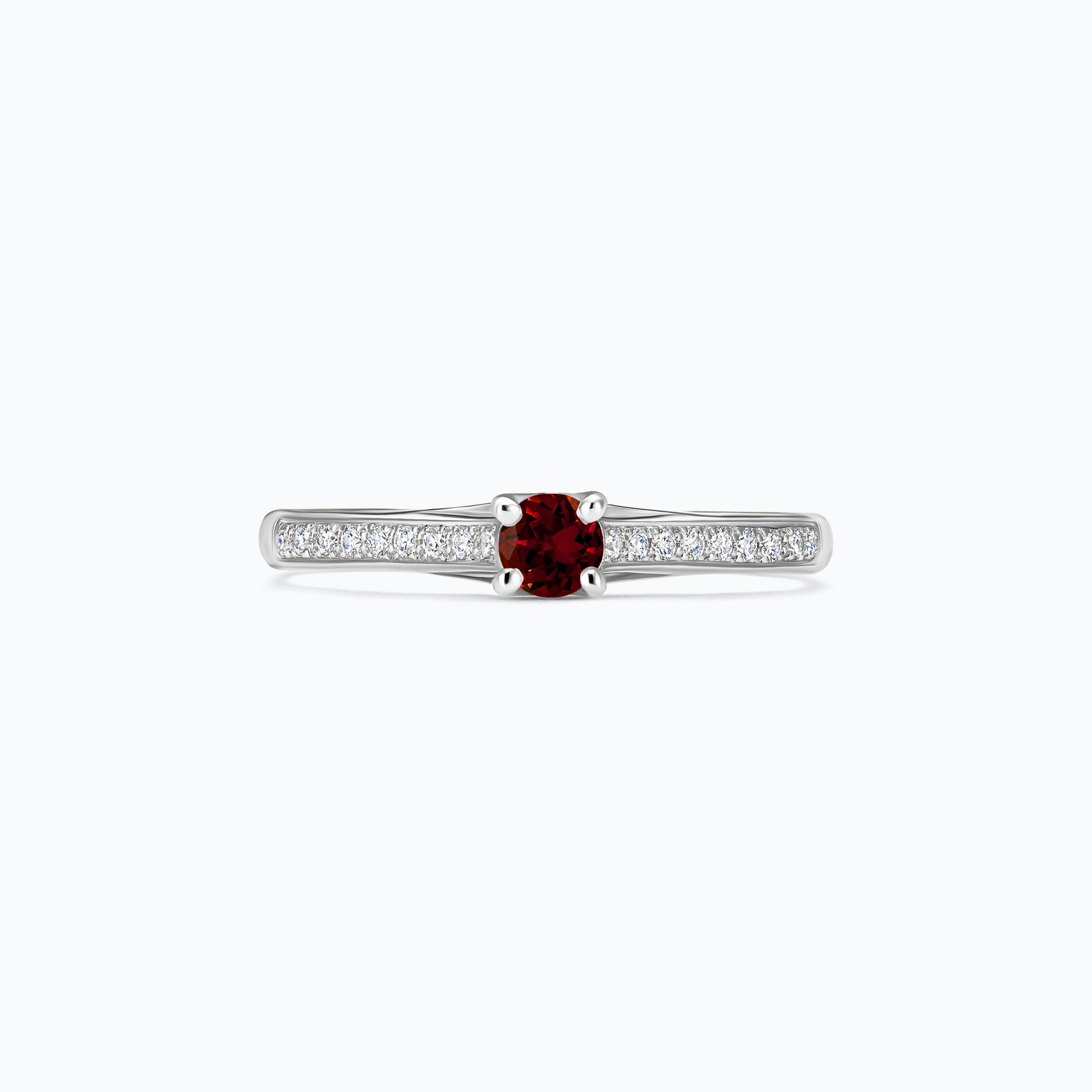 Solitaire Pavé Fanny Grenat 3.5 mm
