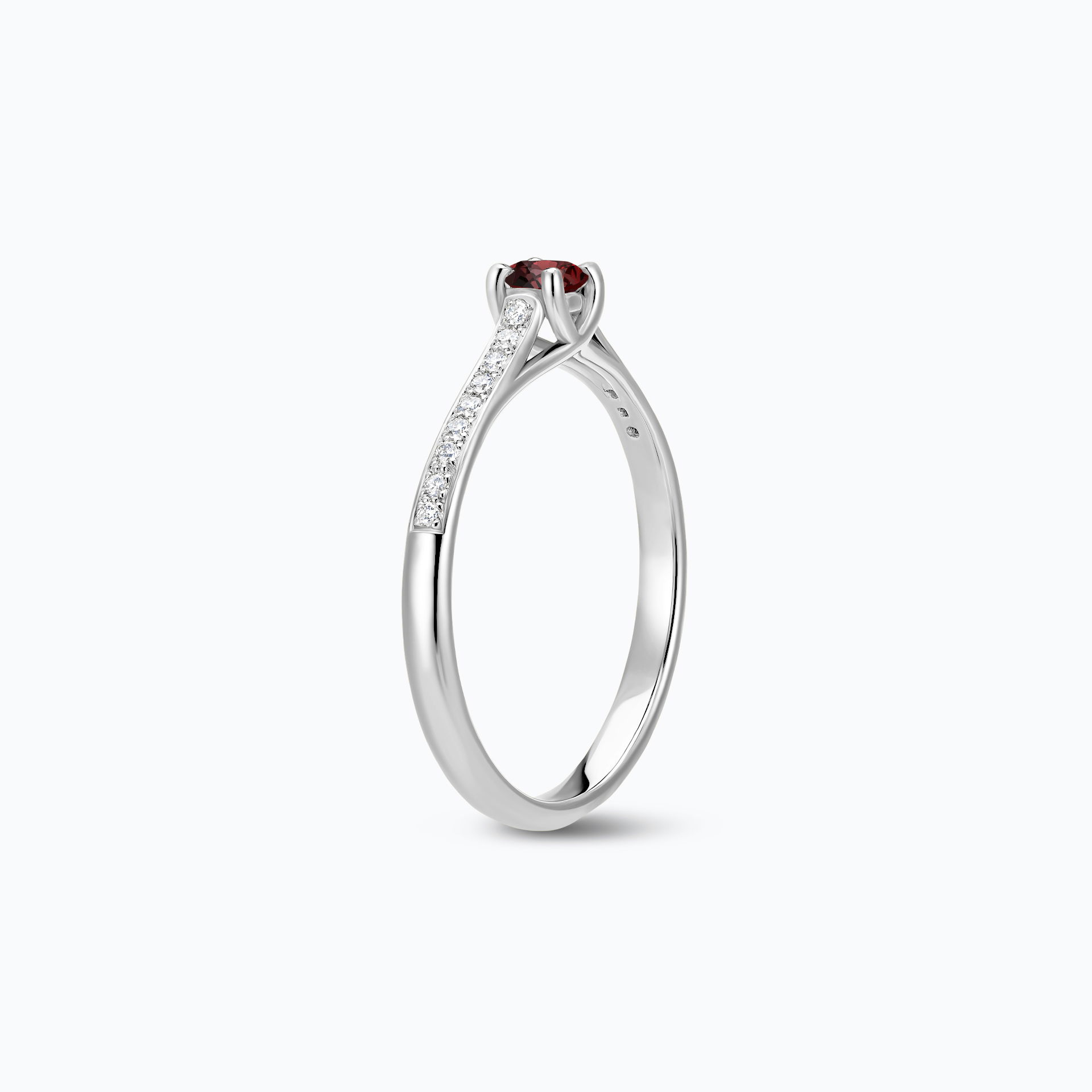 Solitaire Pavé Fanny Grenat 3.5 mm