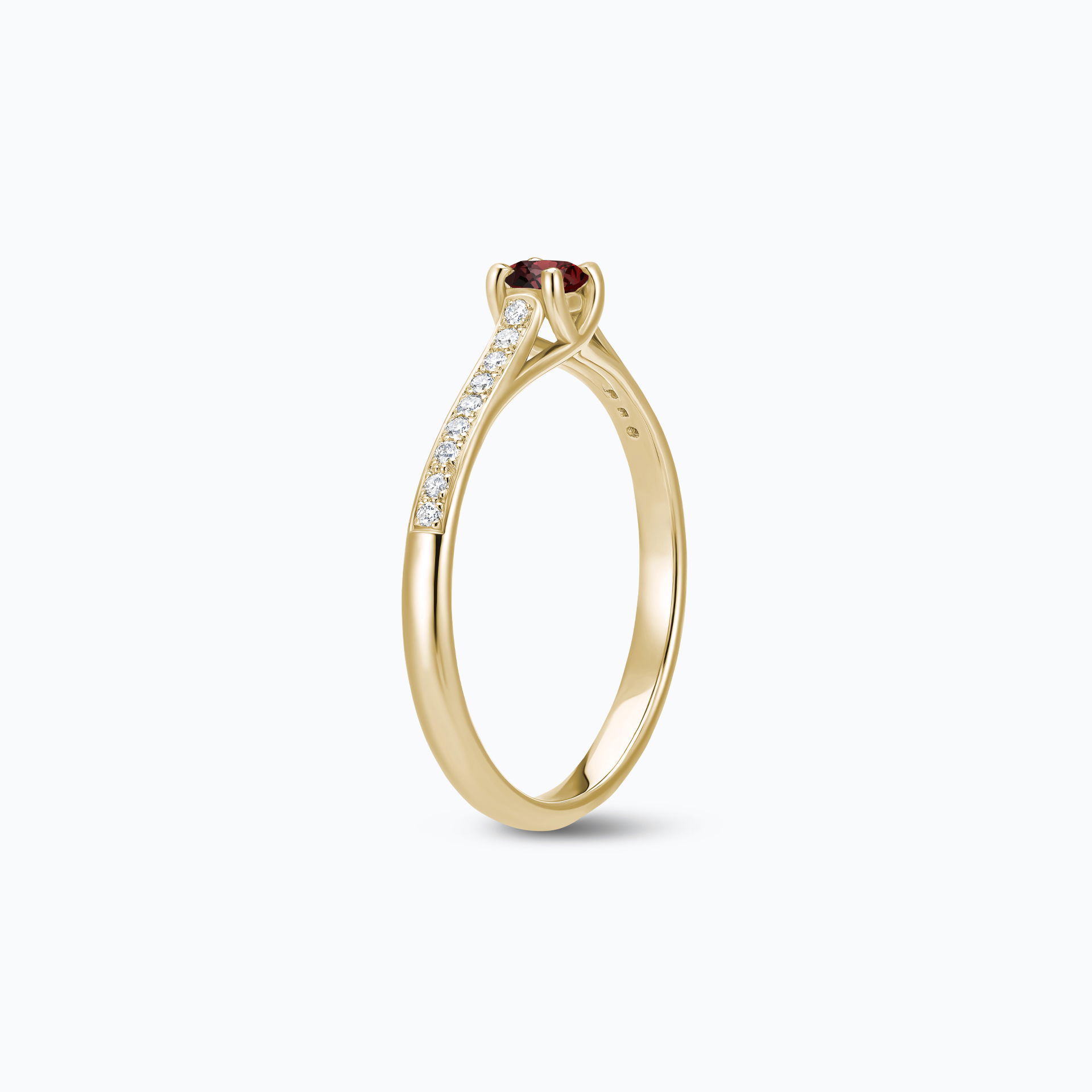 Solitaire Pavé Fanny Grenat 3.5 mm