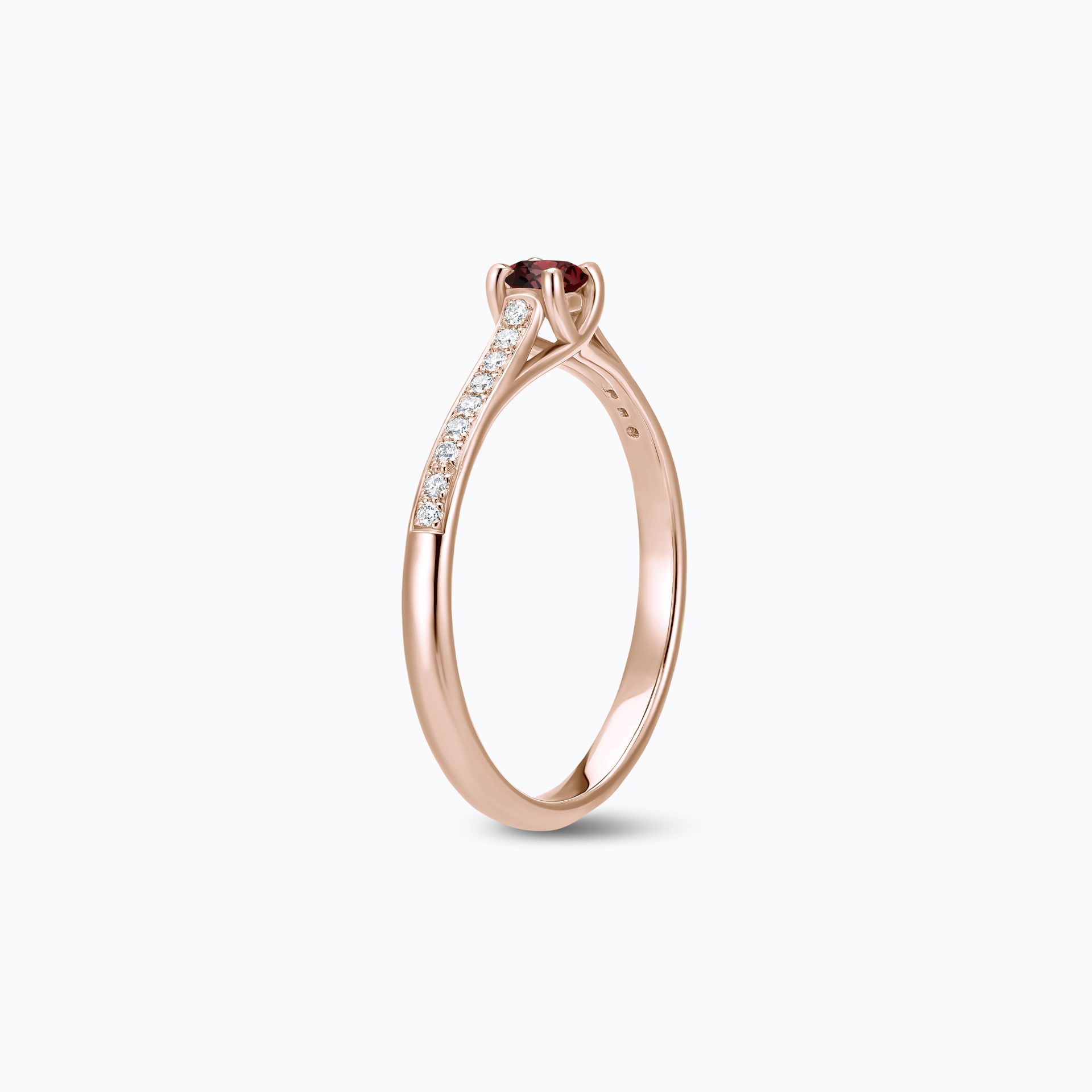 Solitaire Pavé Fanny Grenat 3.5 mm