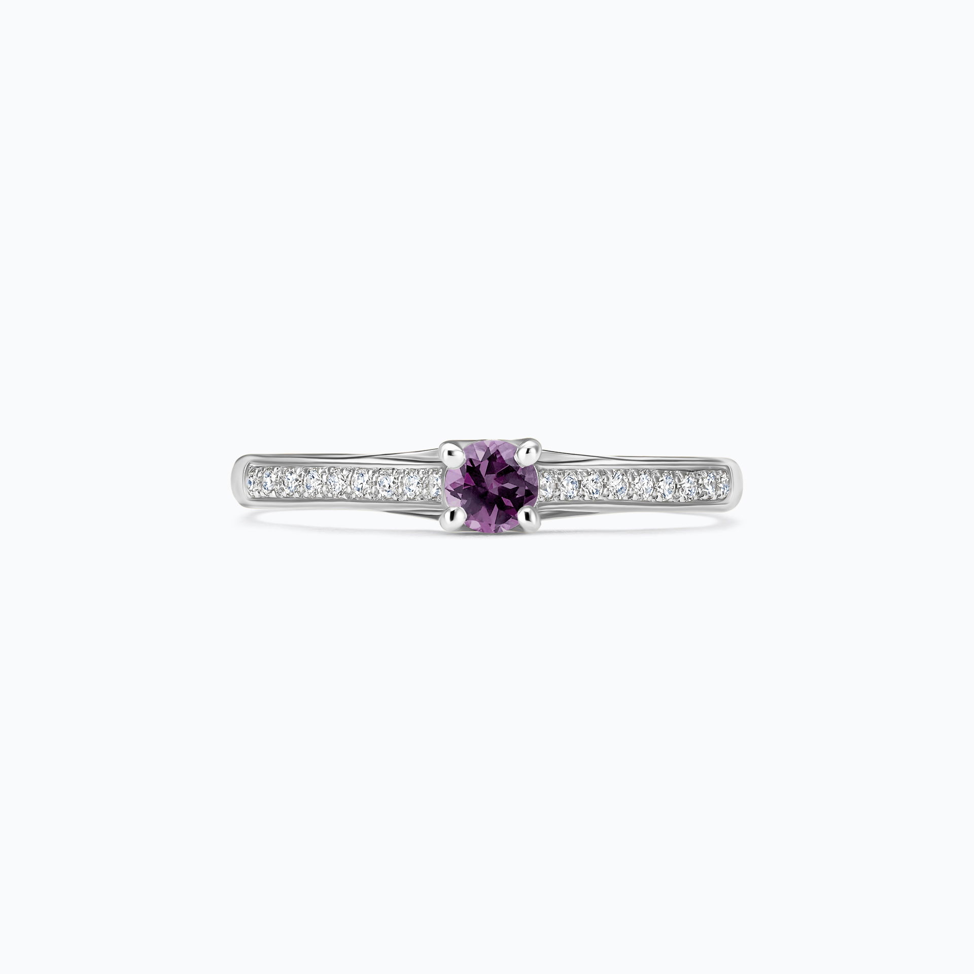 Solitaire Pavé Fanny Saphir Violet 3.5 mm