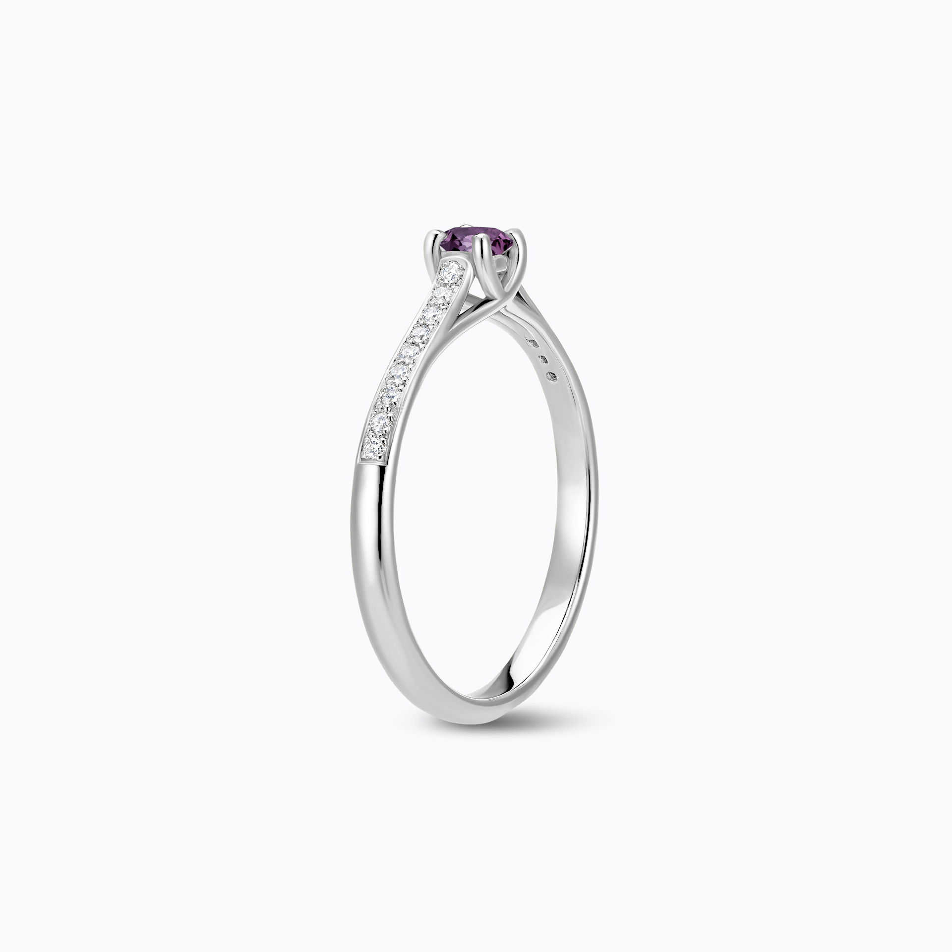 Solitaire Pavé Fanny Saphir Violet 3.5 mm