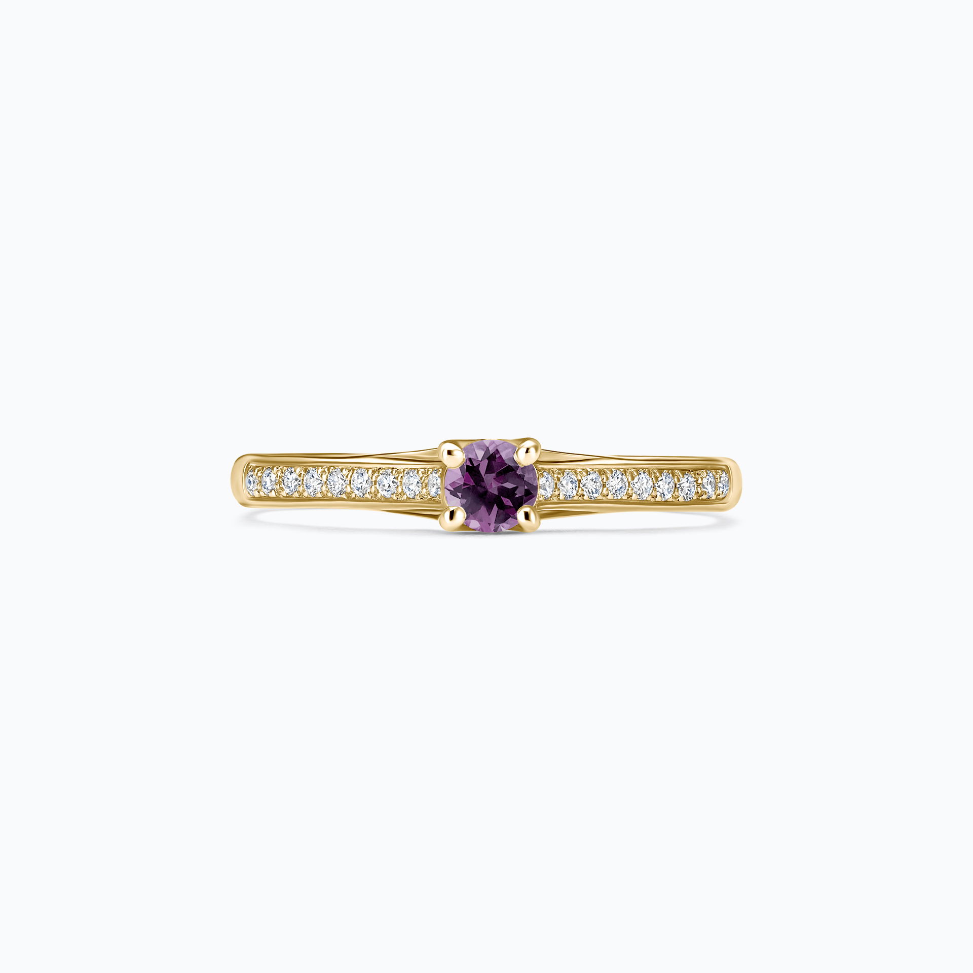 Solitaire Pavé Fanny Saphir Violet 3.5 mm