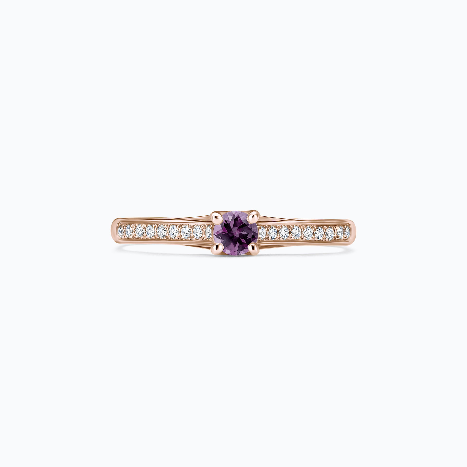 Solitaire Pavé Fanny Saphir Violet 3.5 mm