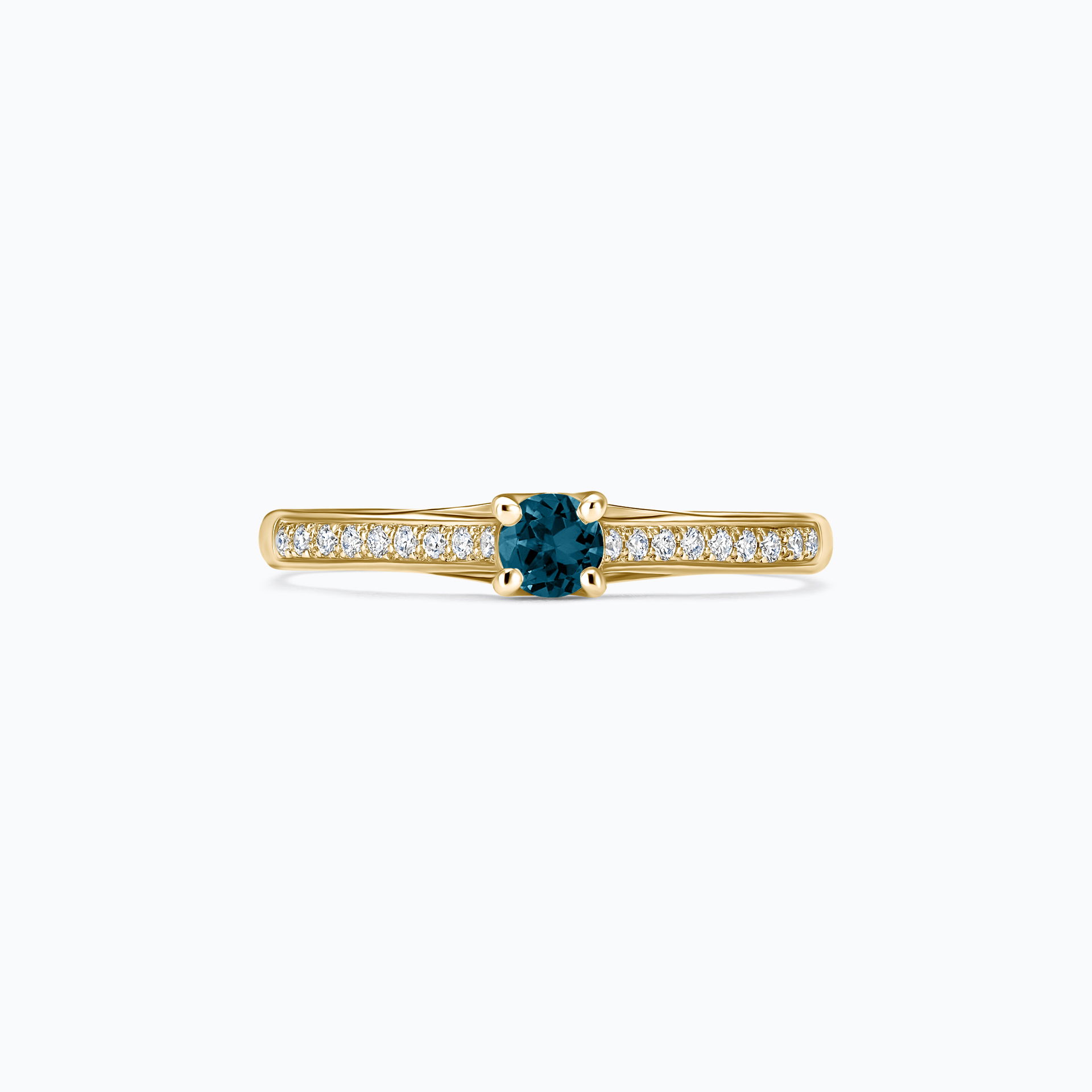 Solitaire Pavé Fanny Topaze Blue London 3.5 mm