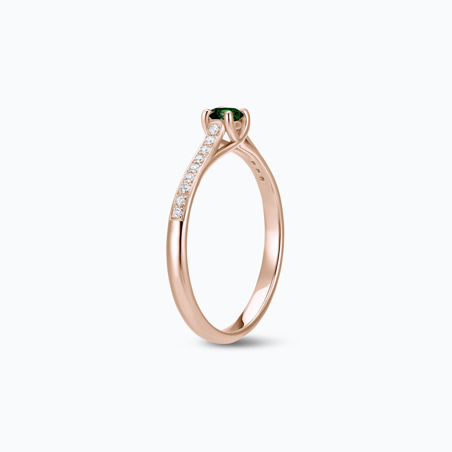 Solitaire Pavé Fanny Tsavorite 3.5 mm