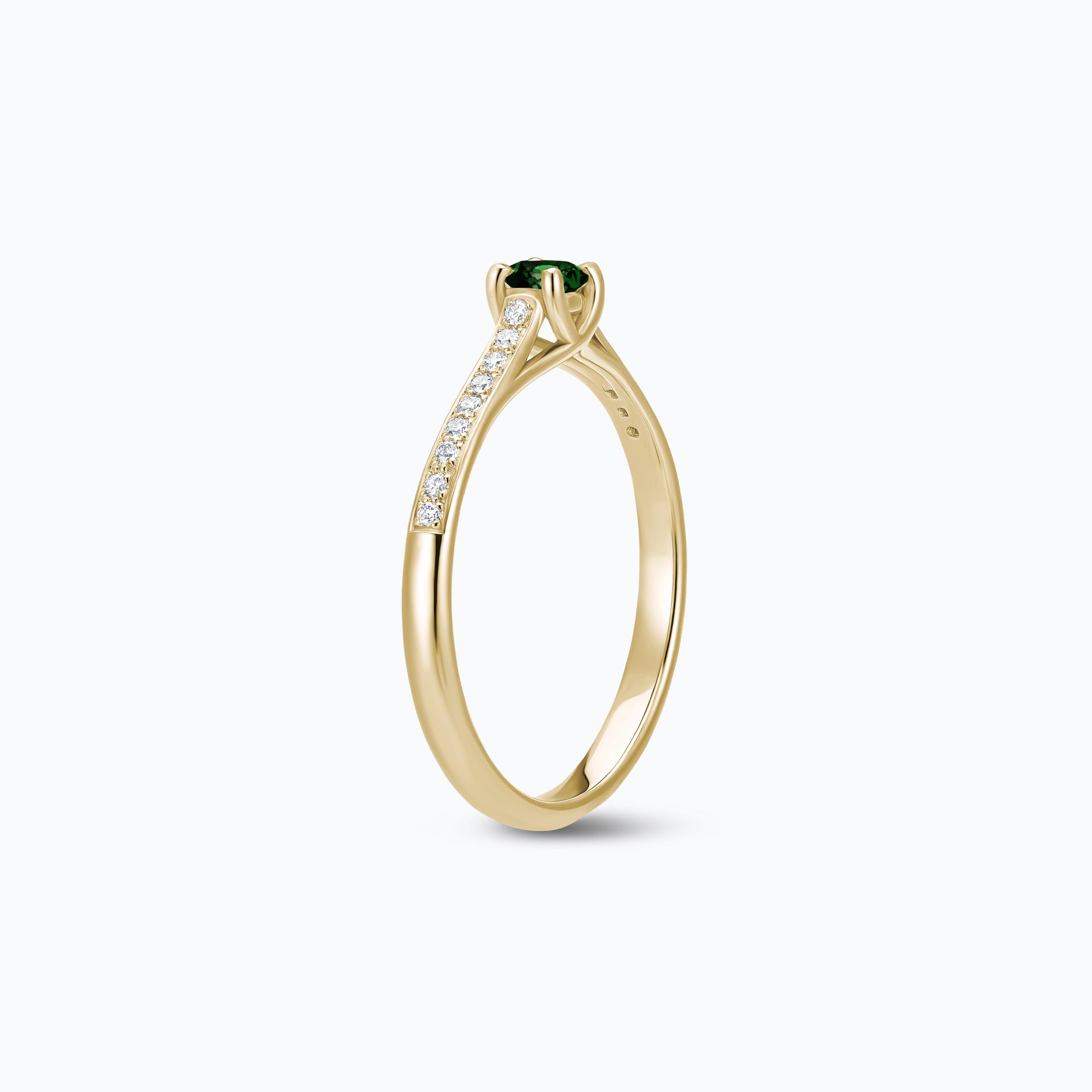 Solitaire Pavé Fanny Tsavorite 3.5 mm