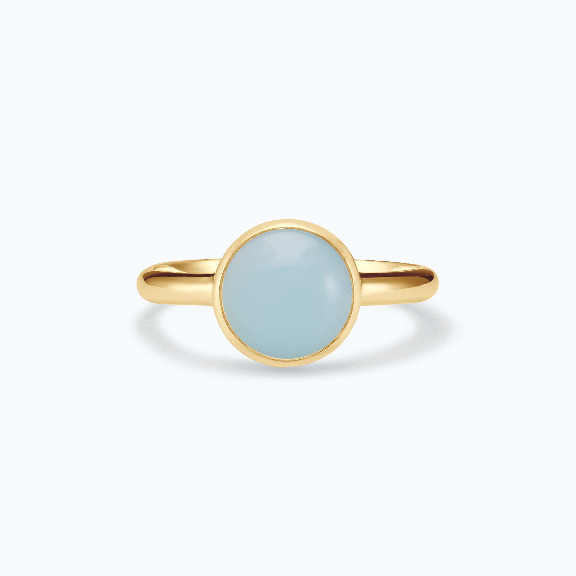 Bague Paradis Ronde Calcédoine Bleue