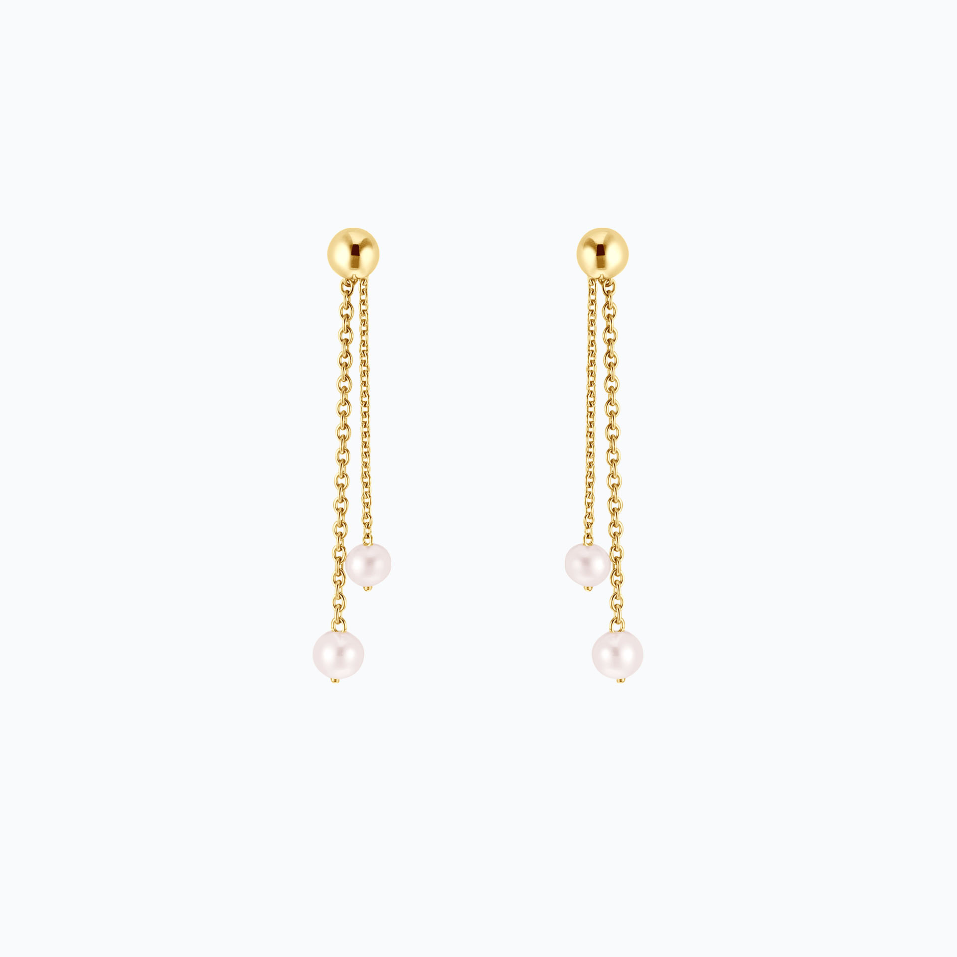 Pendants 2 Fils d'Or Perles