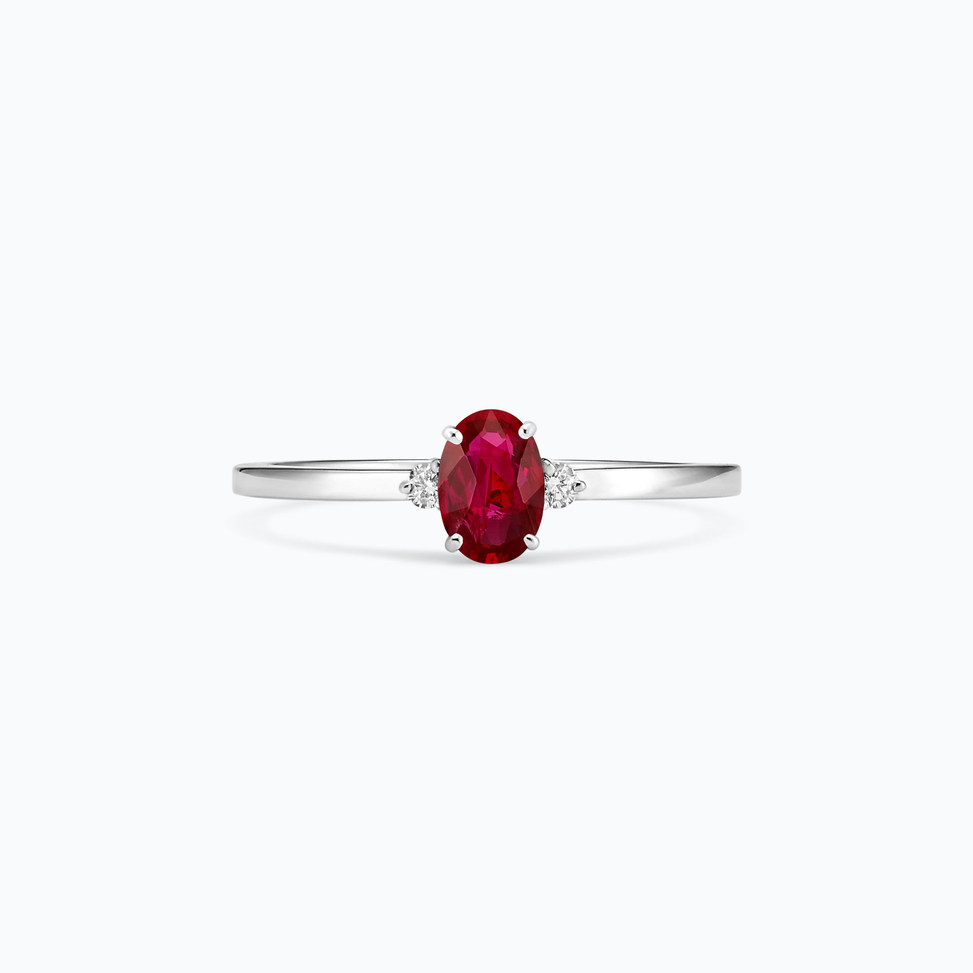 Solitaire Elisabeth Rubis 6 x 4 mm