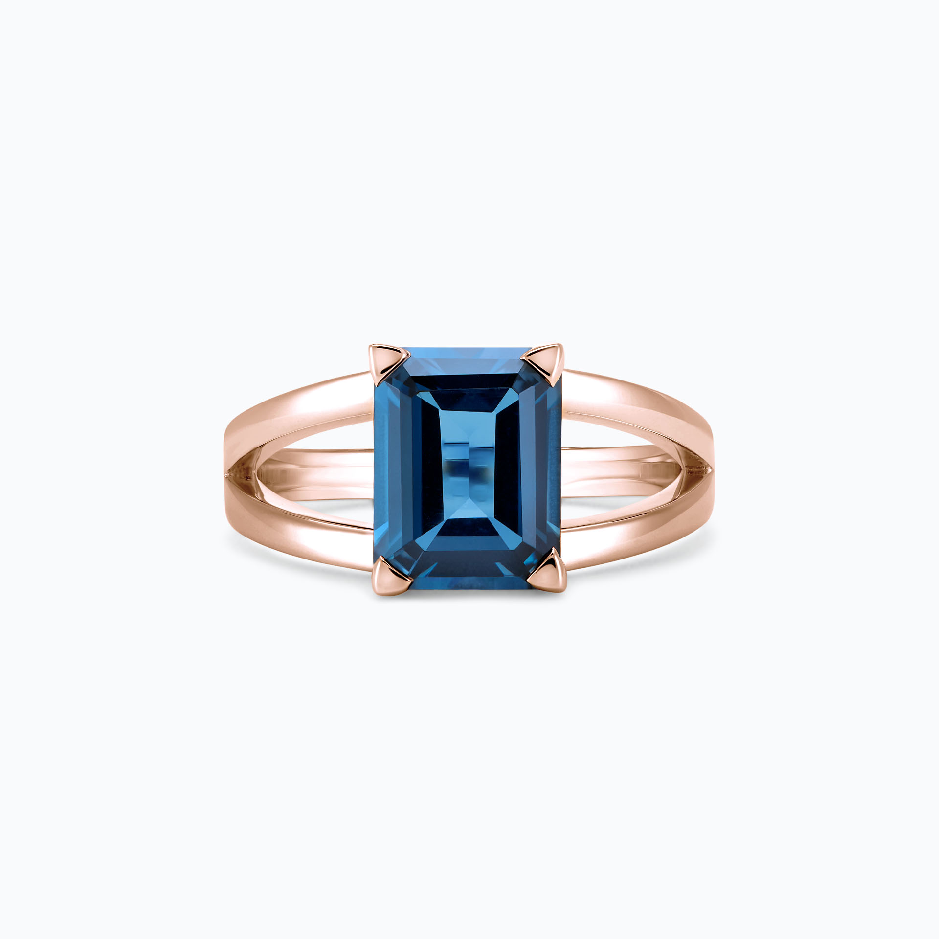 Bague En Argent Massif Avec Topaze De Londres Bleue - Taille 57, Création Française