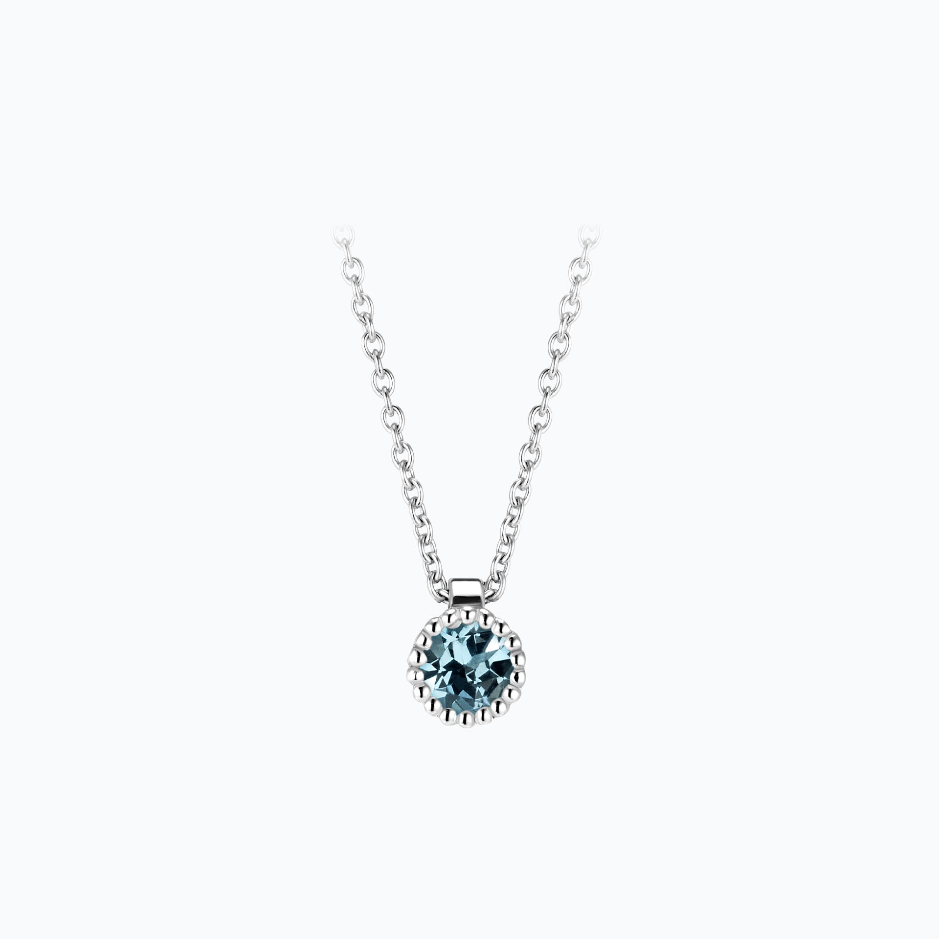 Collier Faustine Aigue-Marine 3.5 mm