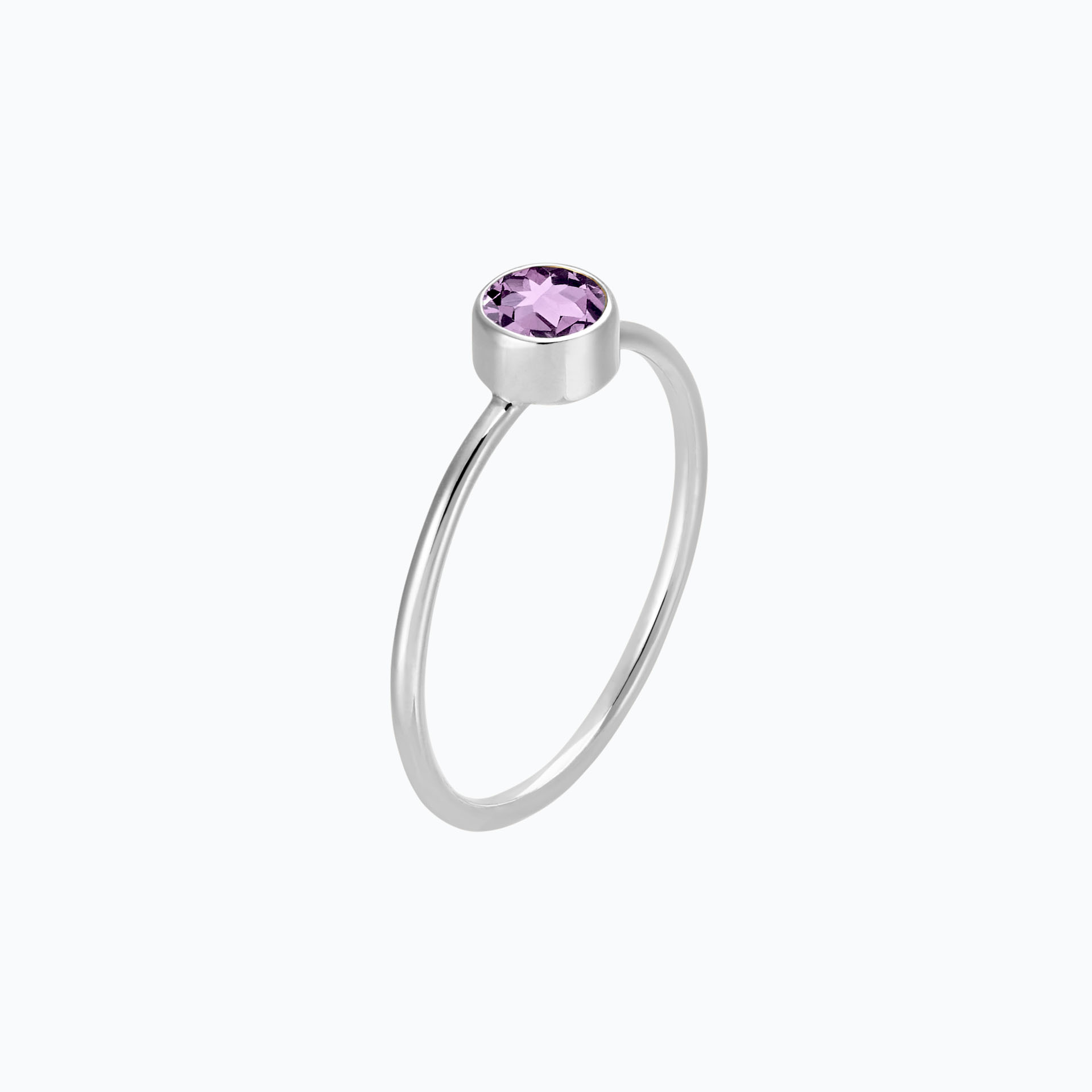 Solitaire Harmony Saphir Mauve 4.5 mm