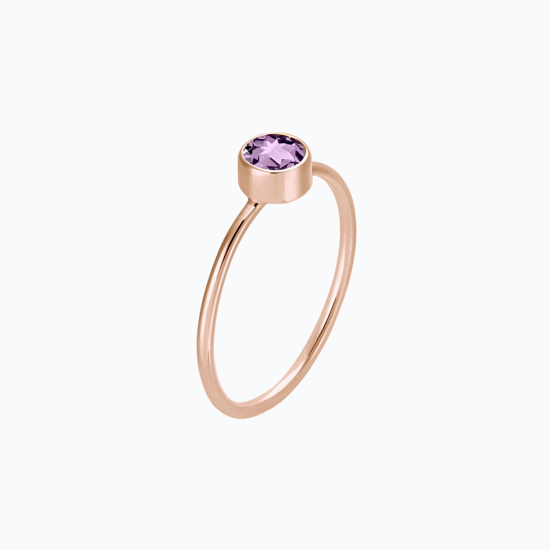 Solitaire Harmony Saphir Mauve 4.5 mm