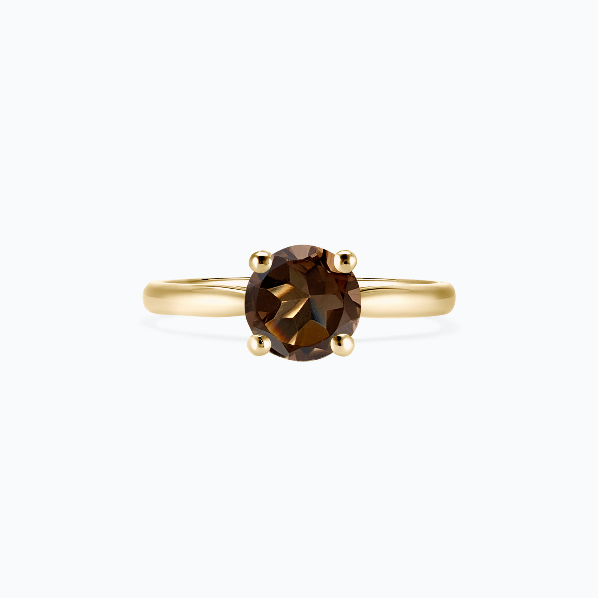Solitaire Luna Quartz Fumé 6 mm