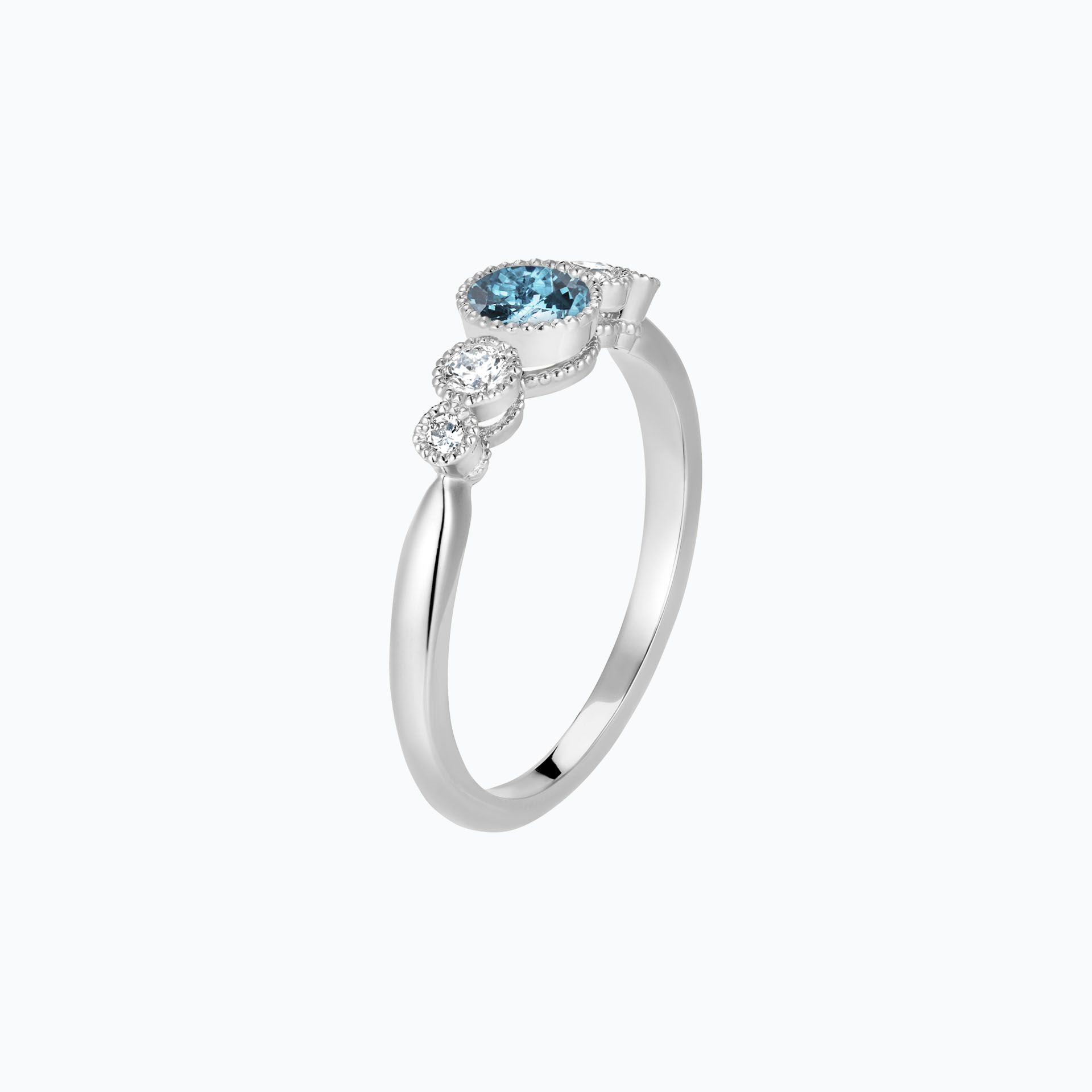 Solitaire Paloma Millegrain Aigue-Marine 4.5 mm