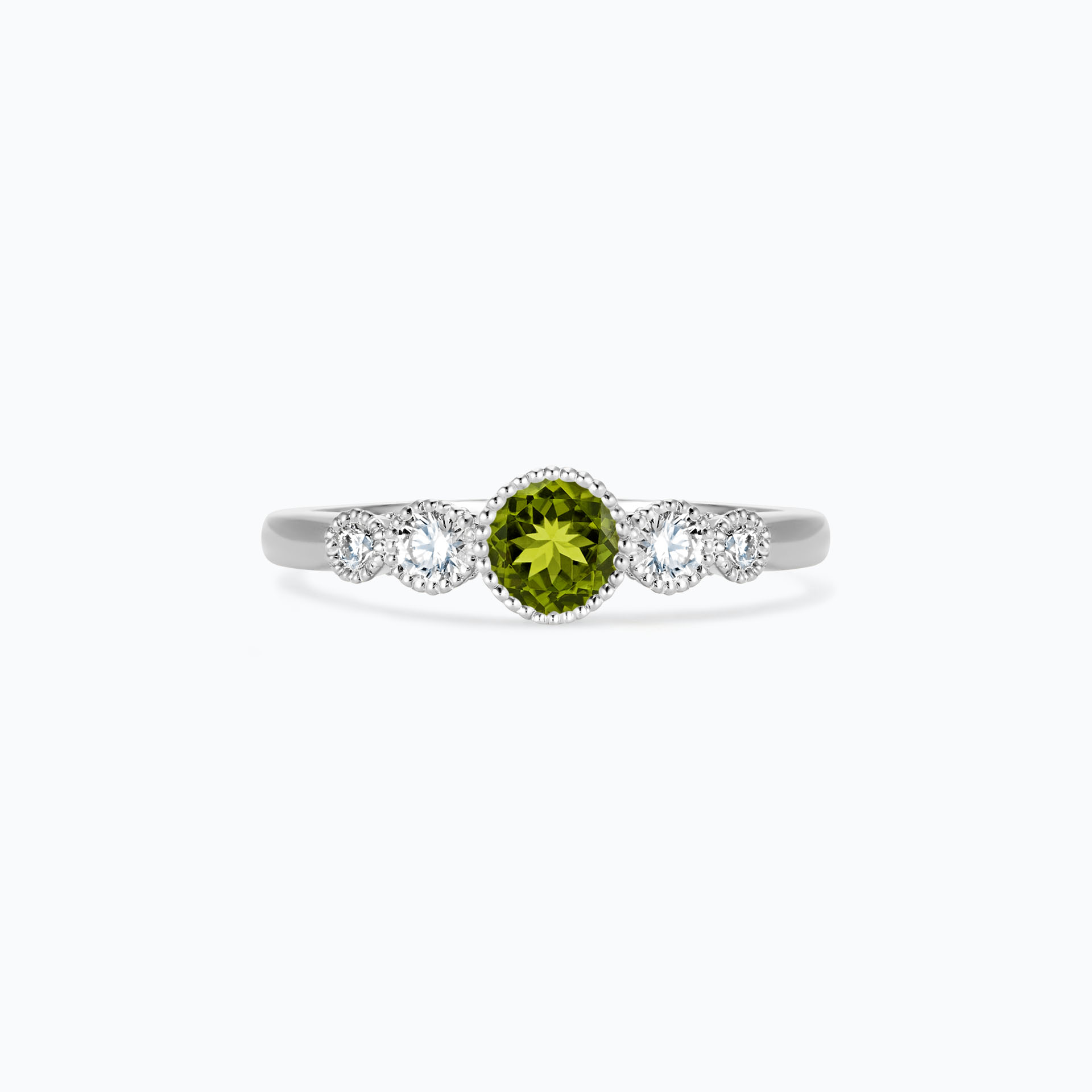 Solitaire Paloma Millegrain Péridot 4.5 mm