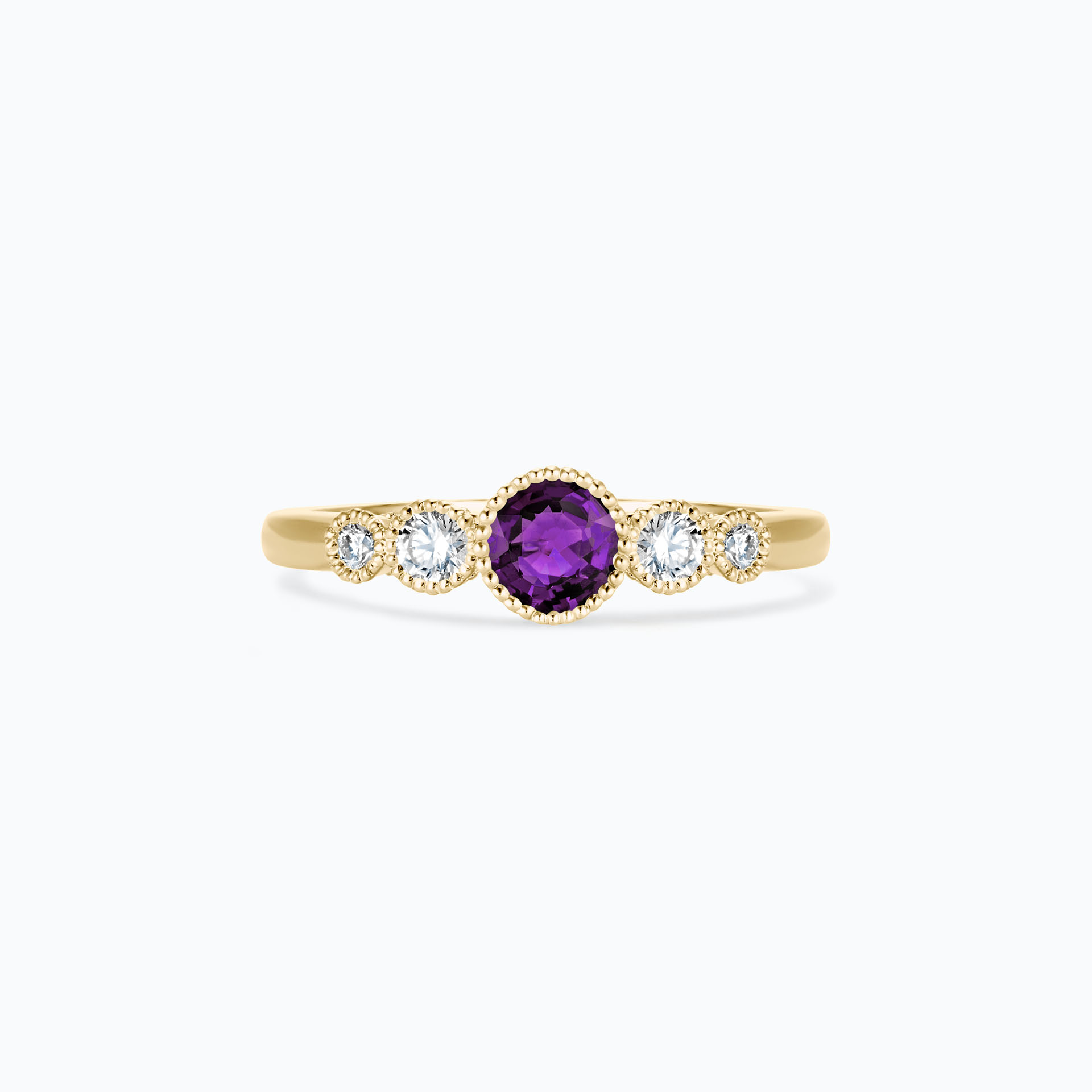 Solitaire Paloma Millegrain Saphir Violet 4.5 mm