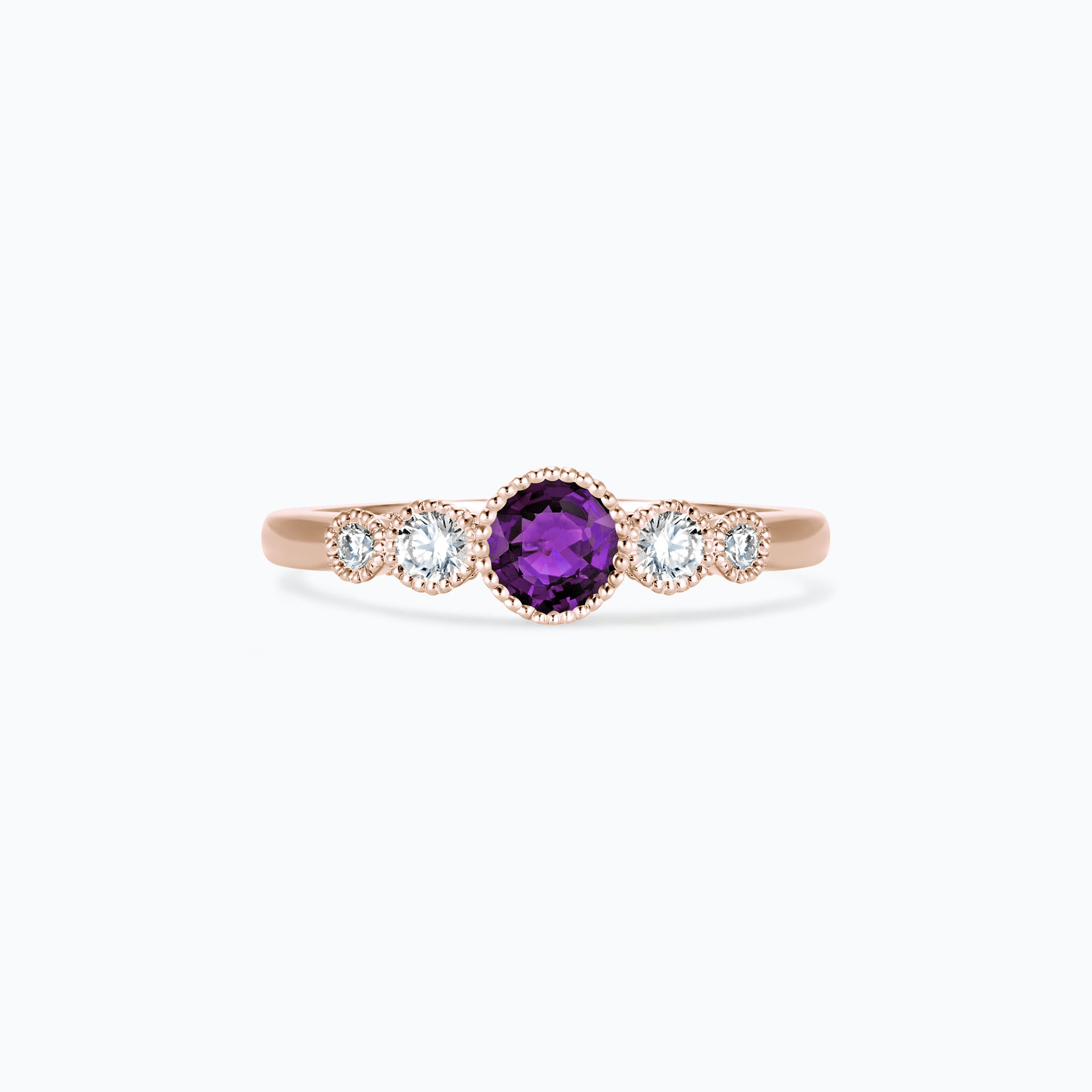 Solitaire Paloma Millegrain Saphir Violet 4.5 mm