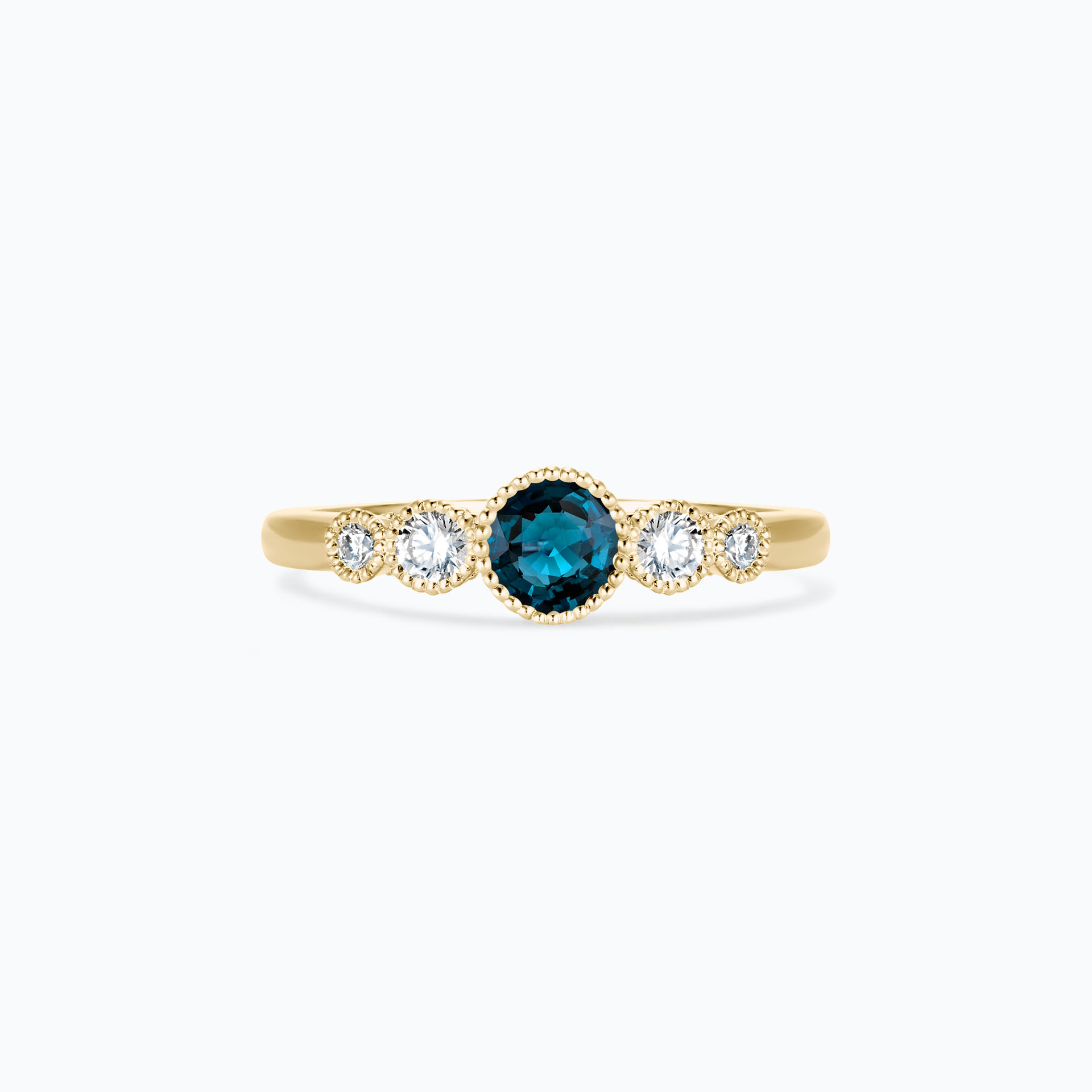 Solitaire Paloma Millegrain Topaze Blue London 4.5 mm
