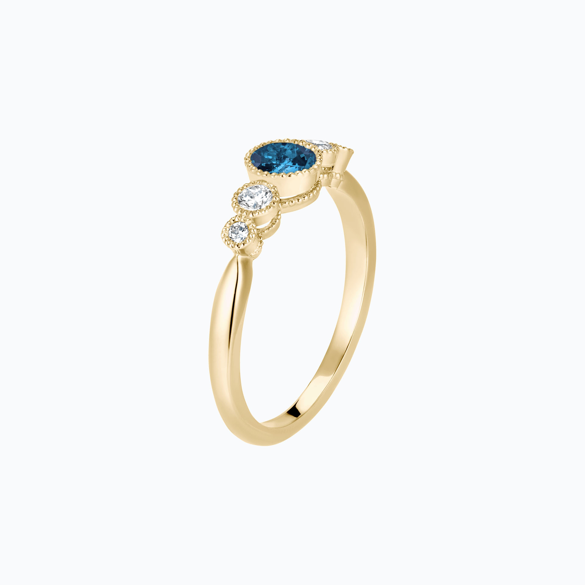 Solitaire Paloma Millegrain Topaze Blue London 4.5 mm