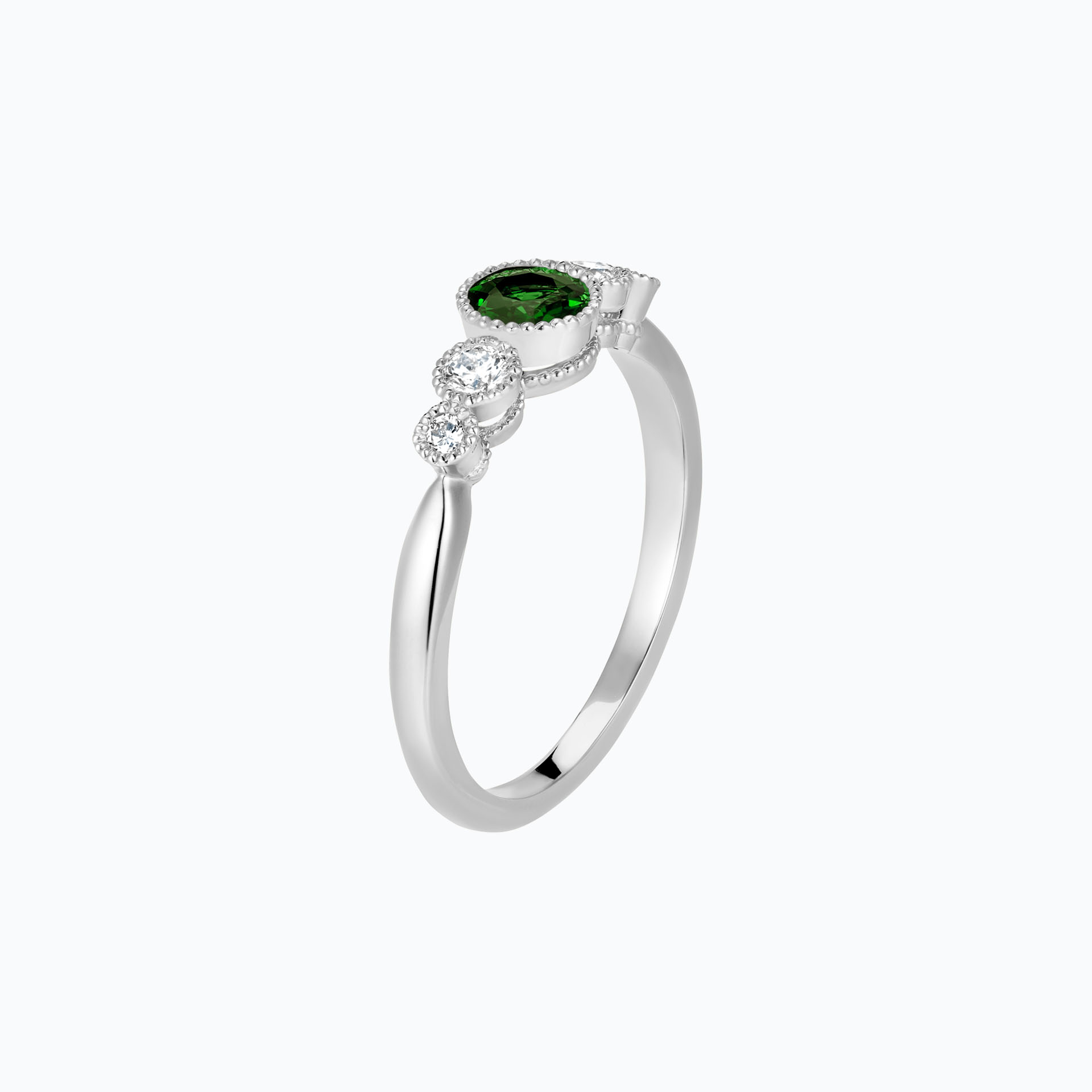 Solitaire Paloma Millegrain Tsavorite 4.5 mm