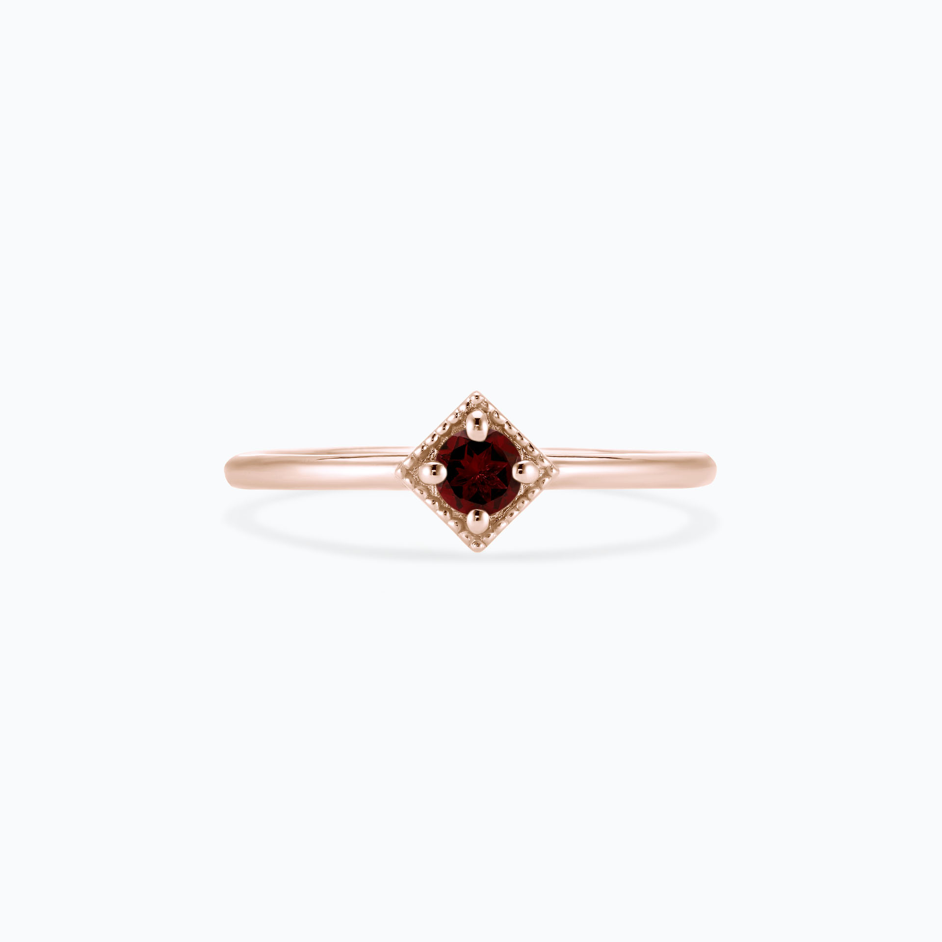 Solitaire Romy Millegrain Grenat 3.5 mm