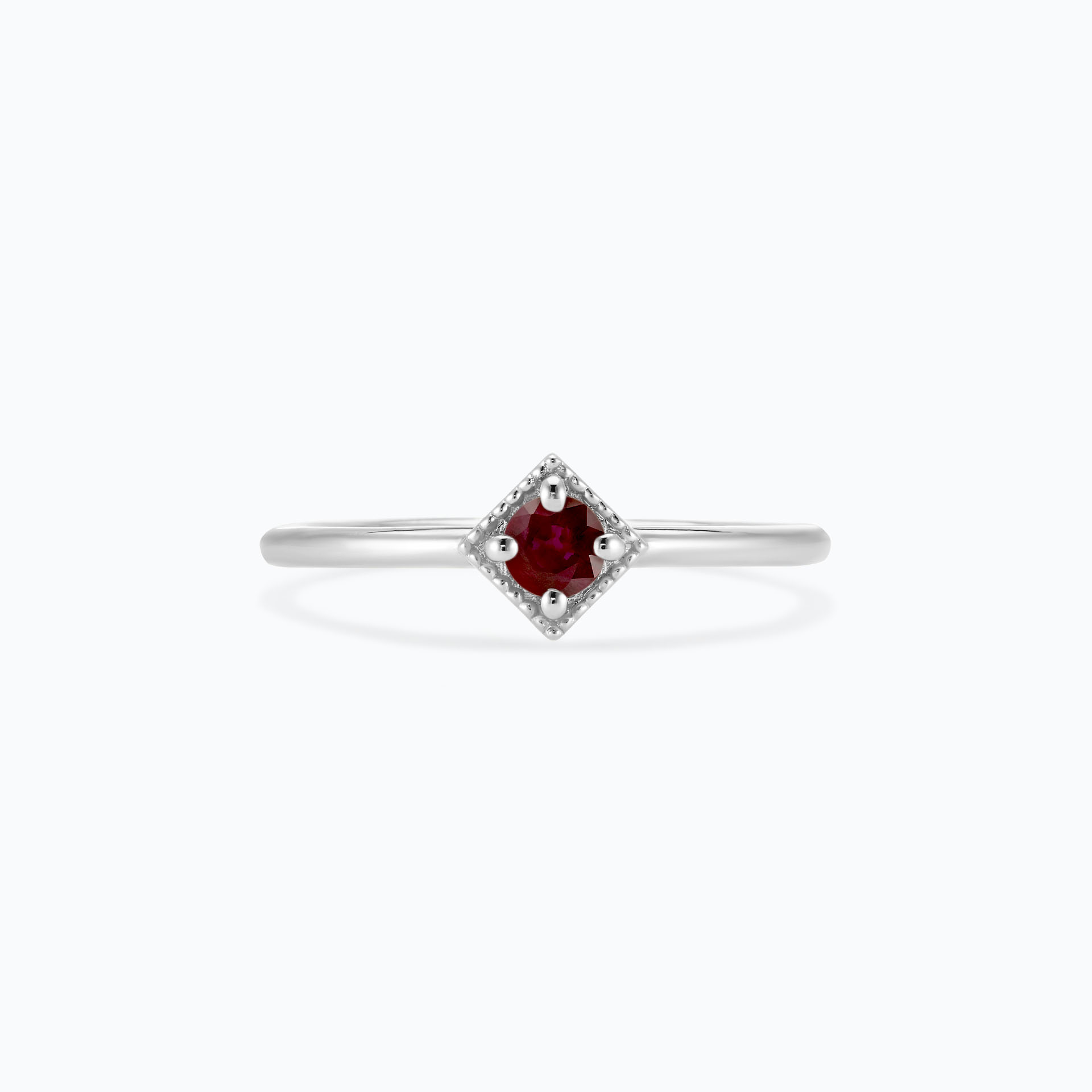 Solitaire Romy Millegrain Rubis 3.5 mm