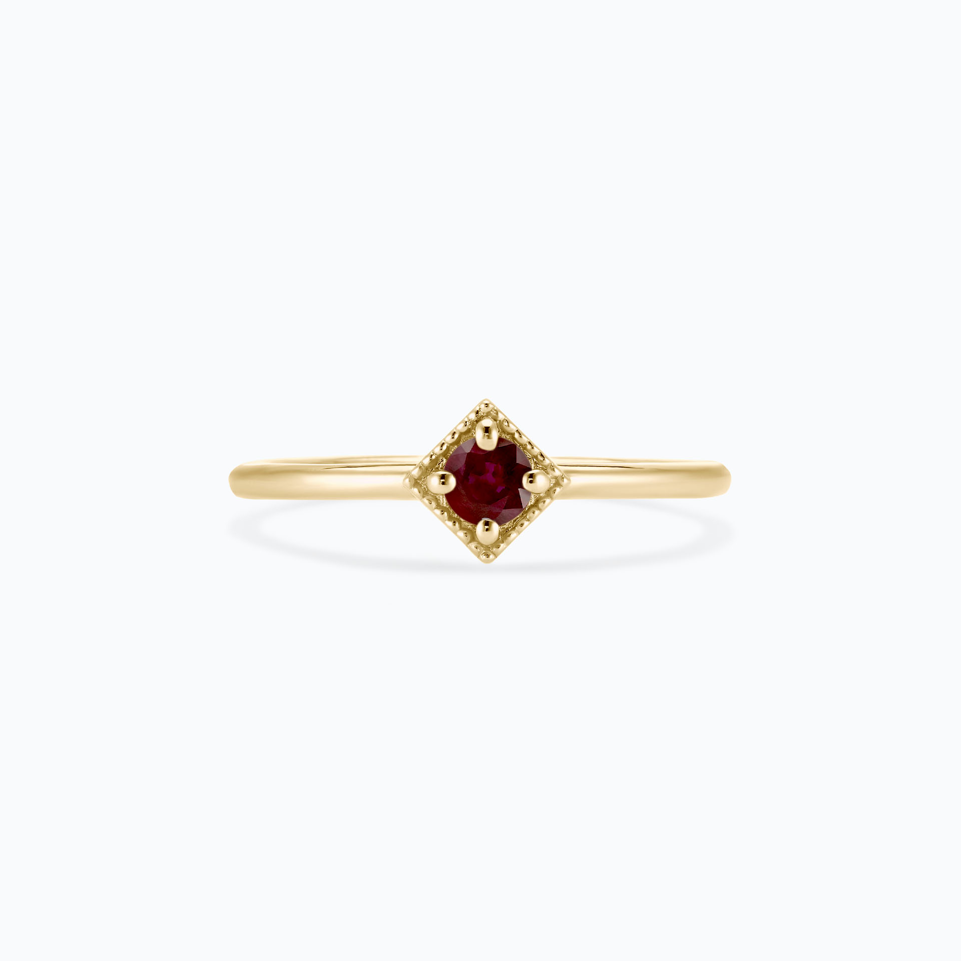 Solitaire Romy Millegrain Rubis 3.5 mm