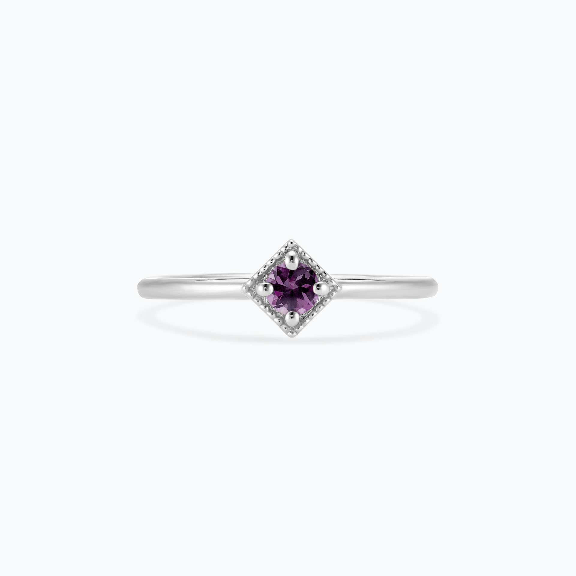 Solitaire Romy Millegrain Saphir Violet 3.5 mm