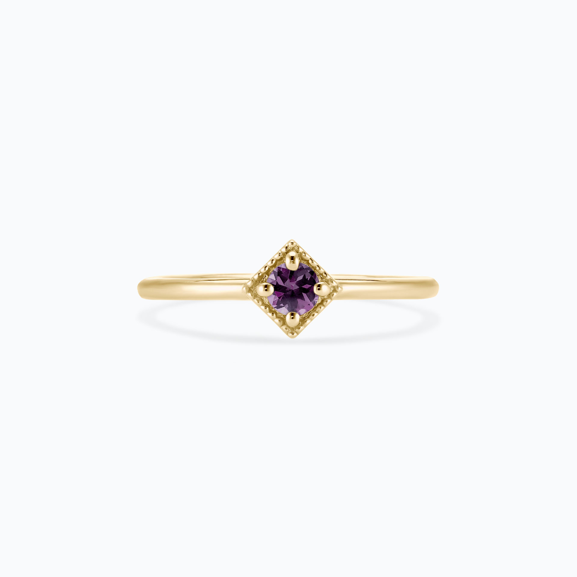 Solitaire Romy Millegrain Saphir Violet 3.5 mm