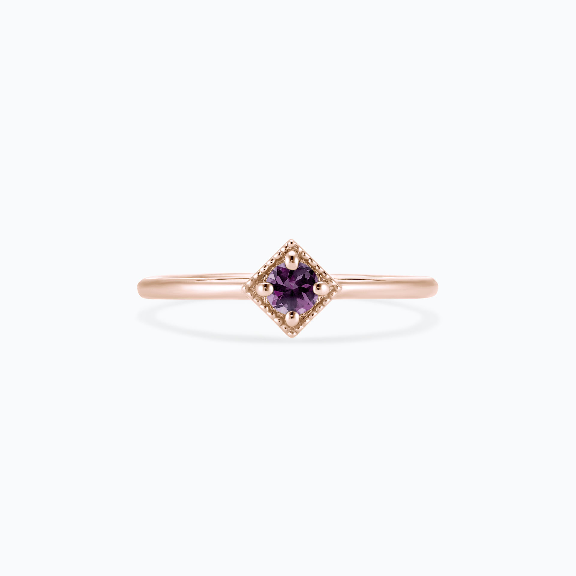 Solitaire Romy Millegrain Saphir Violet 3.5 mm