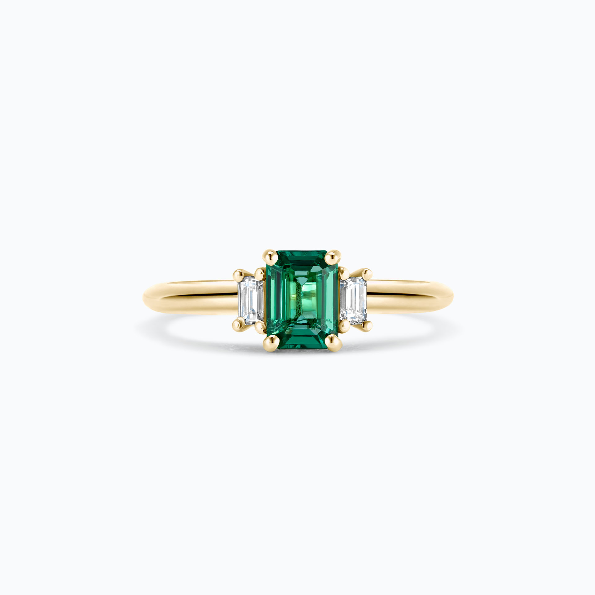 Solitaire Gatsby Émeraude 6 x 4 mm