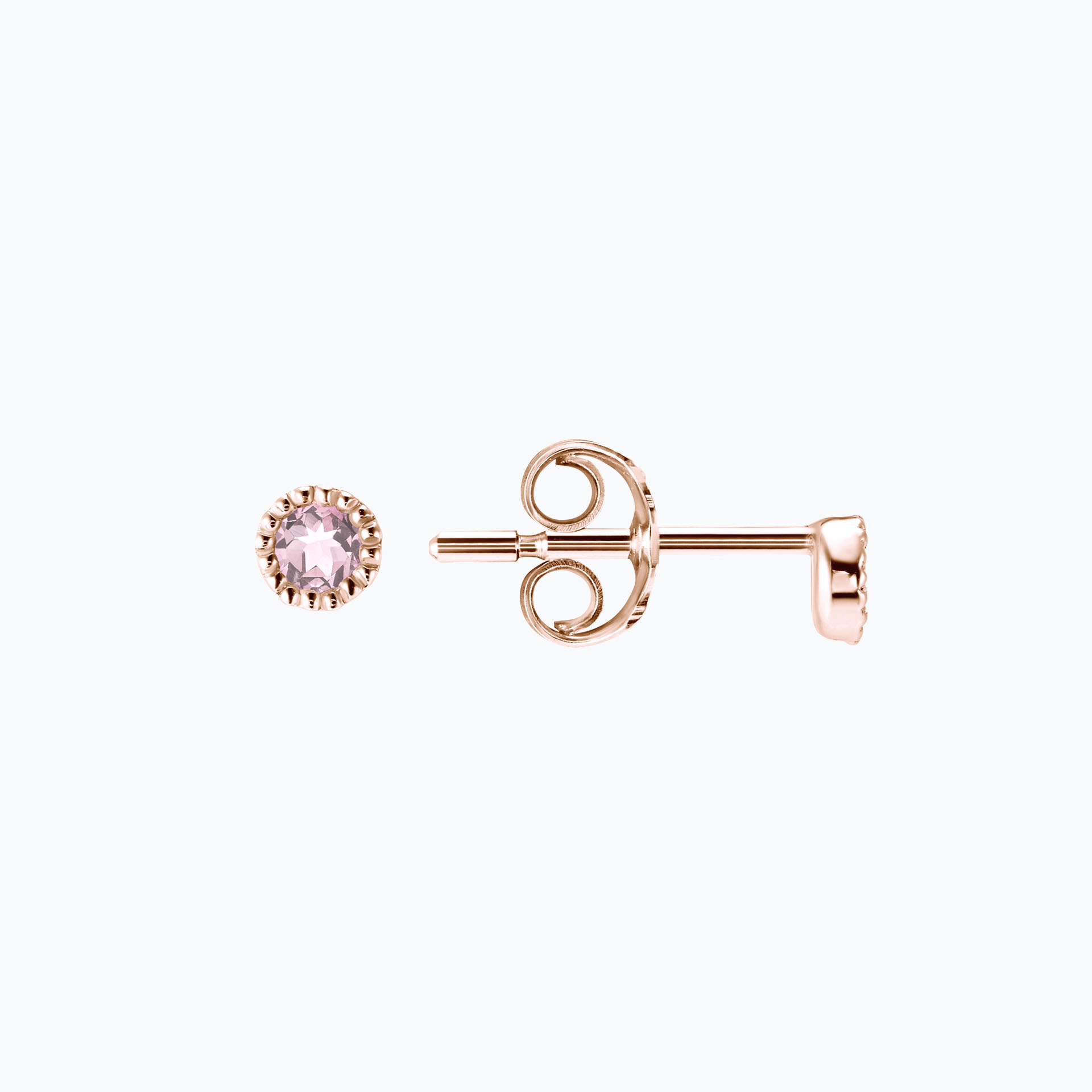 Boucles Faustine Saphir Blanc de Rose