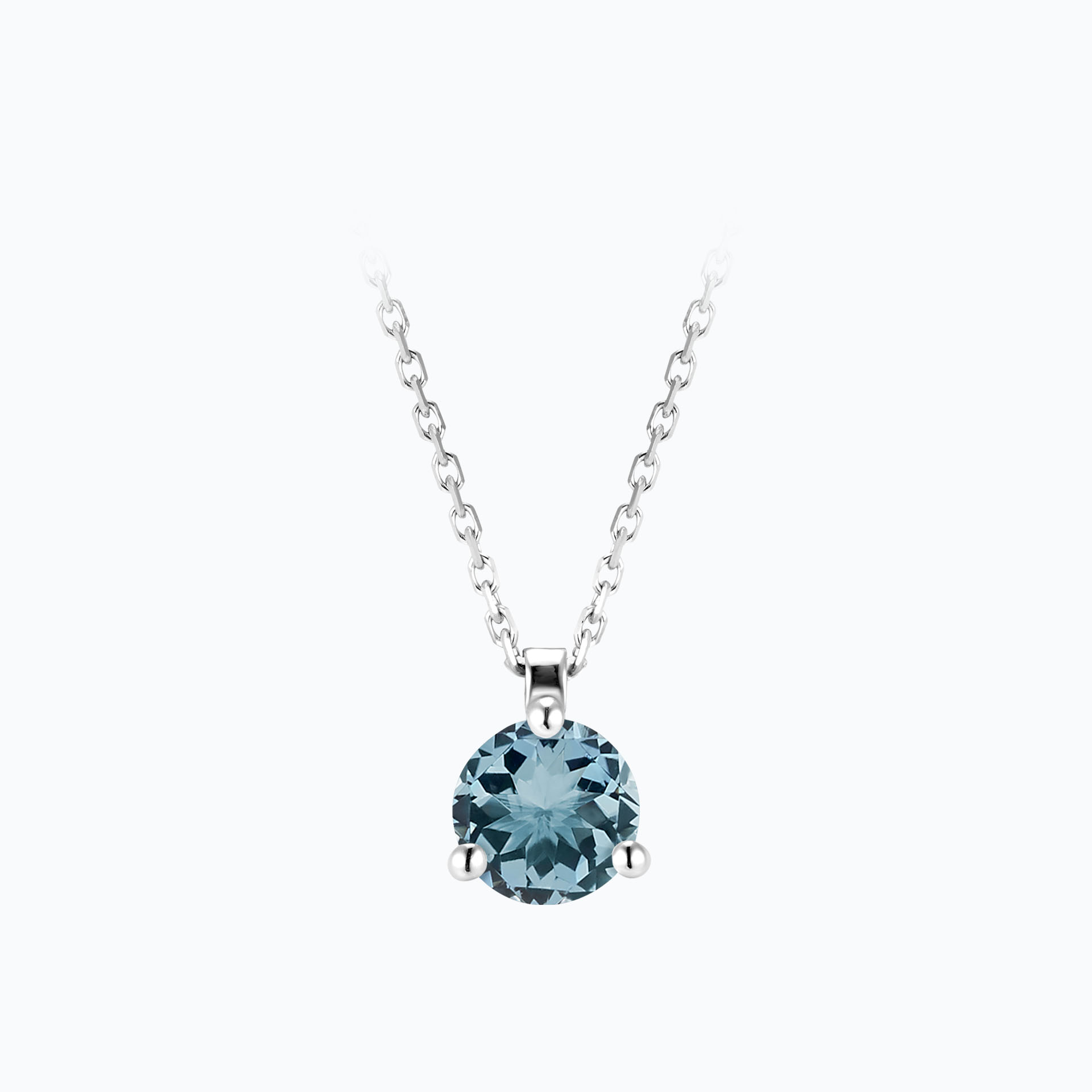 Collier Pyramid Aigue-marine 6 mm