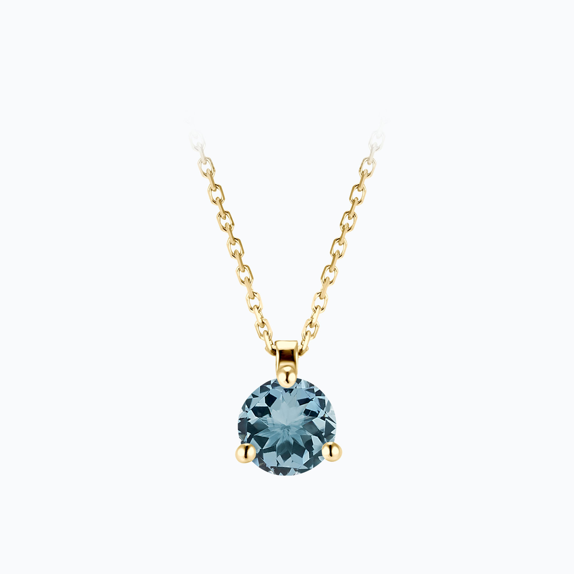 Collier Pyramid Aigue-marine 6 mm