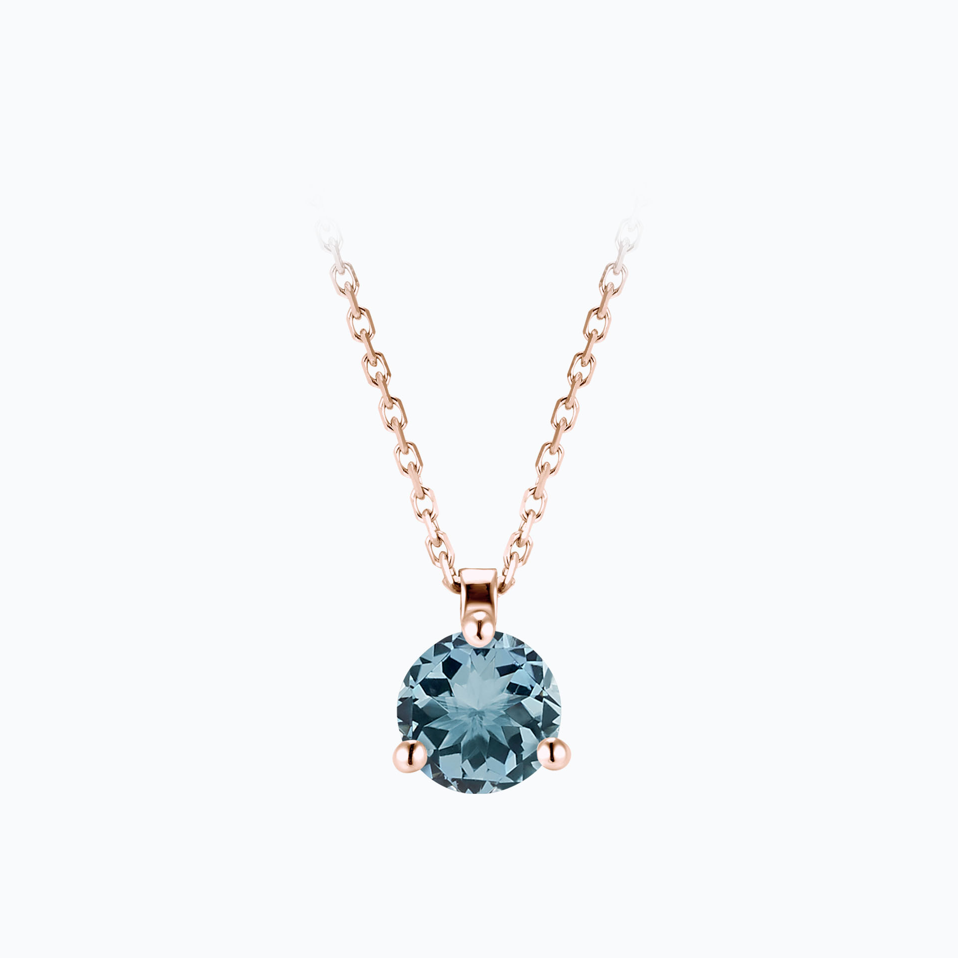 Collier Pyramid Aigue-marine 6 mm