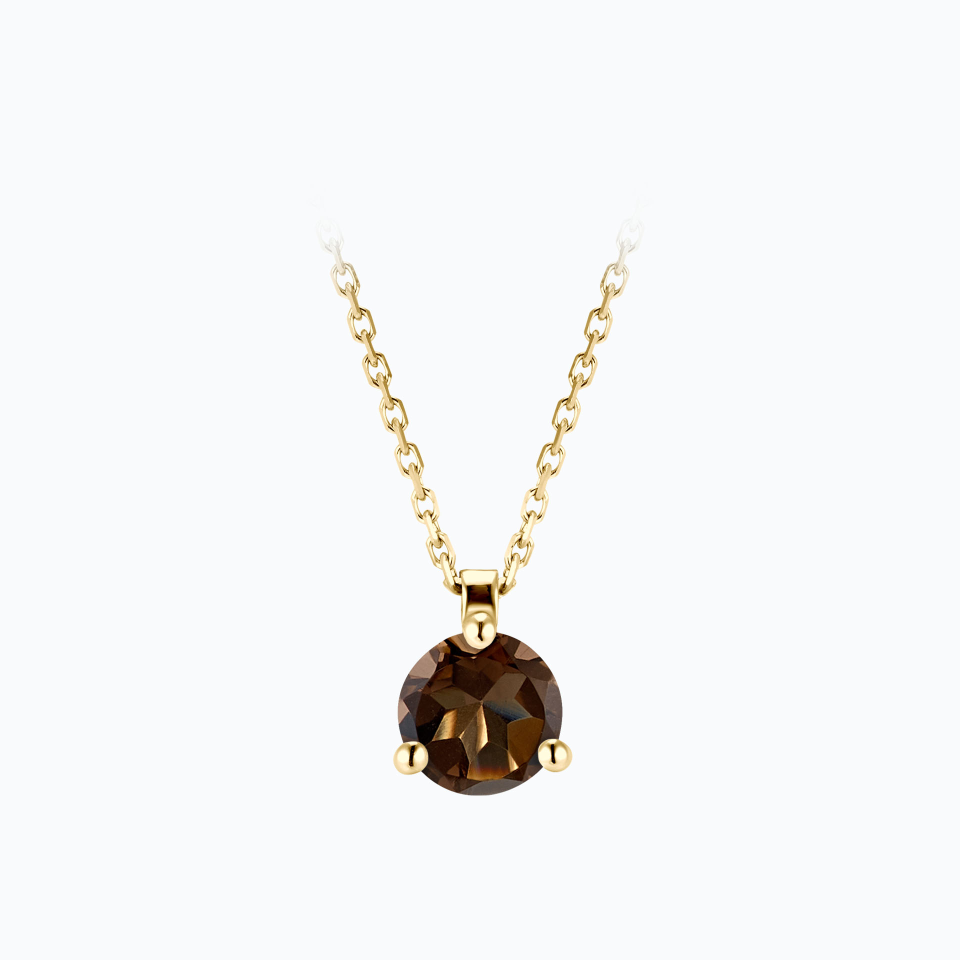 Collier Pyramid Quartz fumé 6 mm
