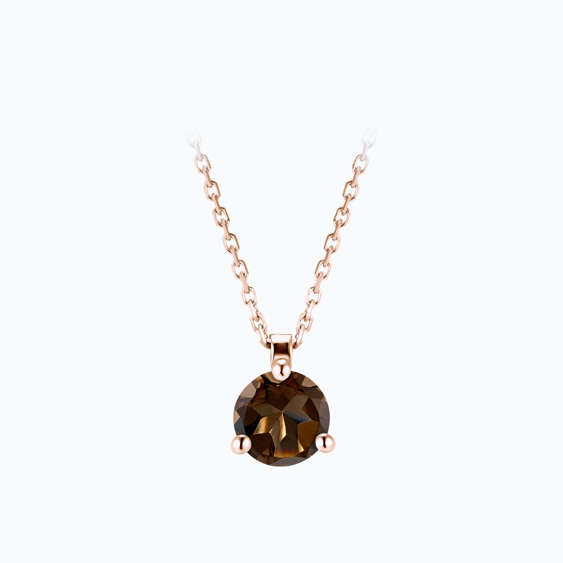 Collier Pyramid Quartz fumé 6 mm