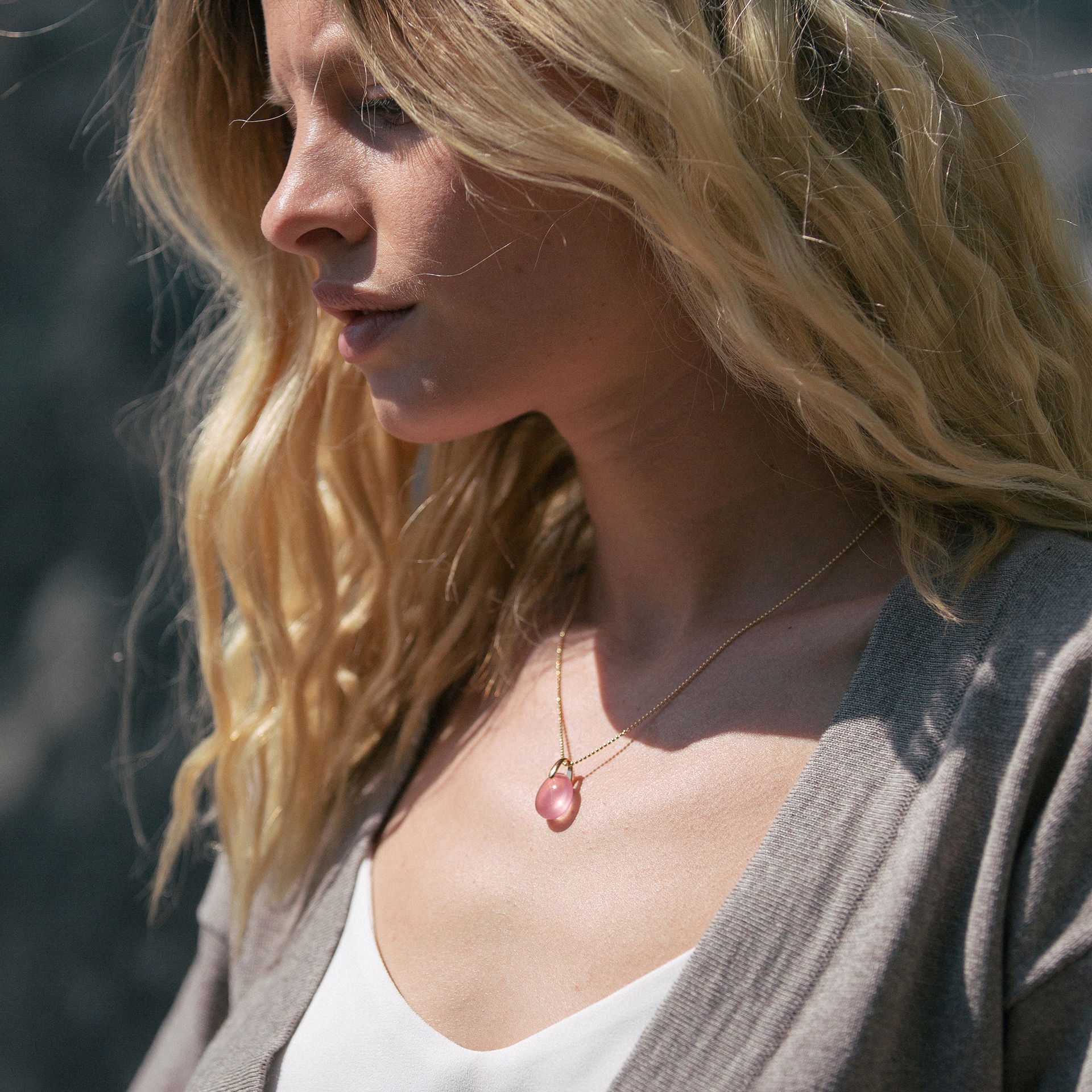 Collier Paradis Quartz Rose