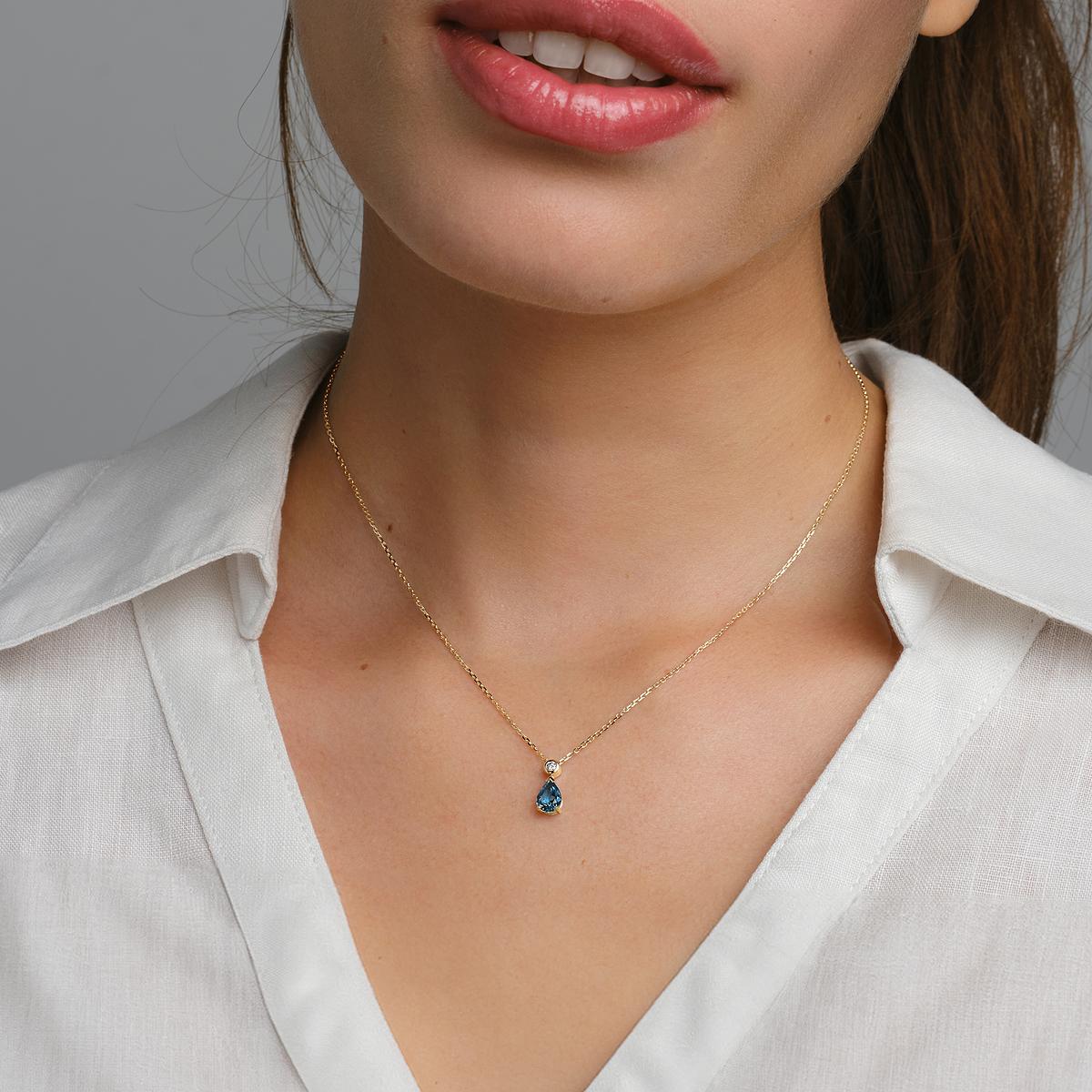Collier Victoria Topaze Blue London