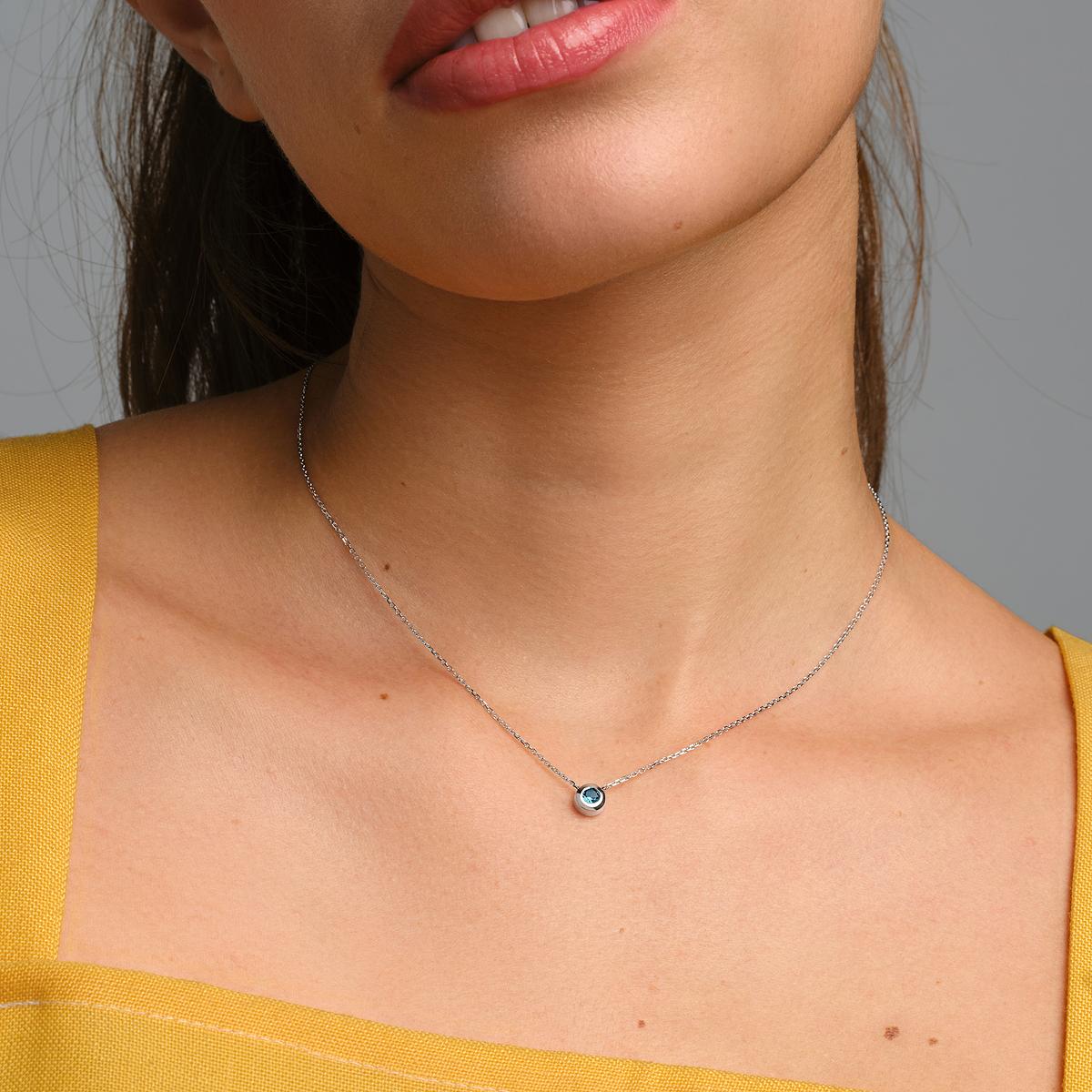 Collier Sfera Topaze Blue London