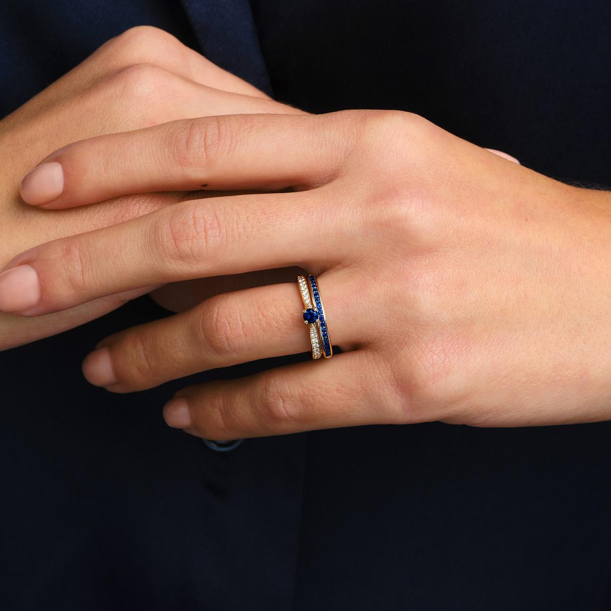 Solitaire Pavé Romance Saphir 3.5 mm