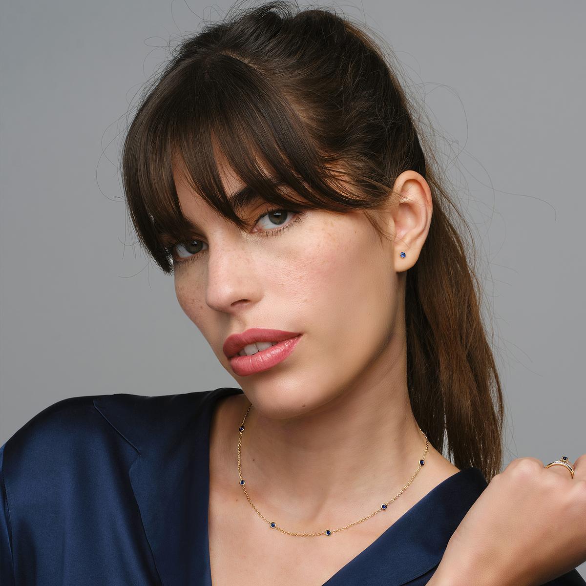 Boucles Alva Saphir 3.5 mm