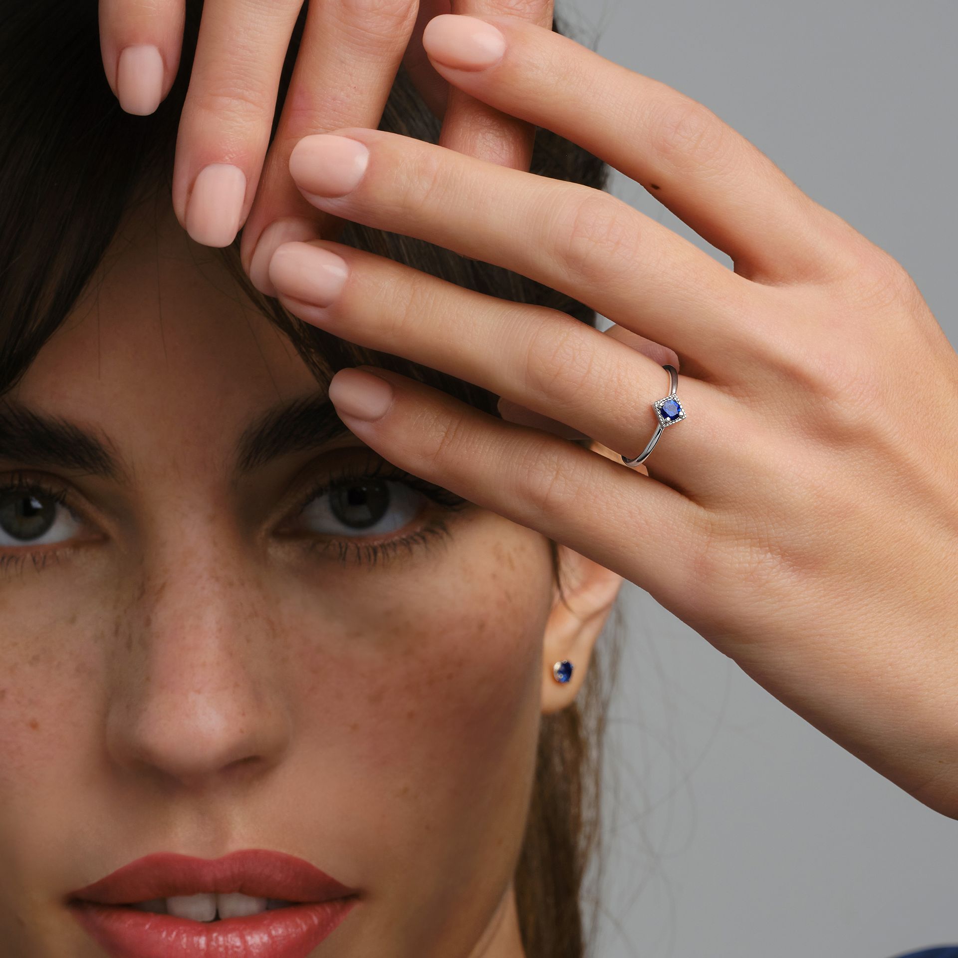 Solitaire Romy Millegrain Saphir 3.5 mm