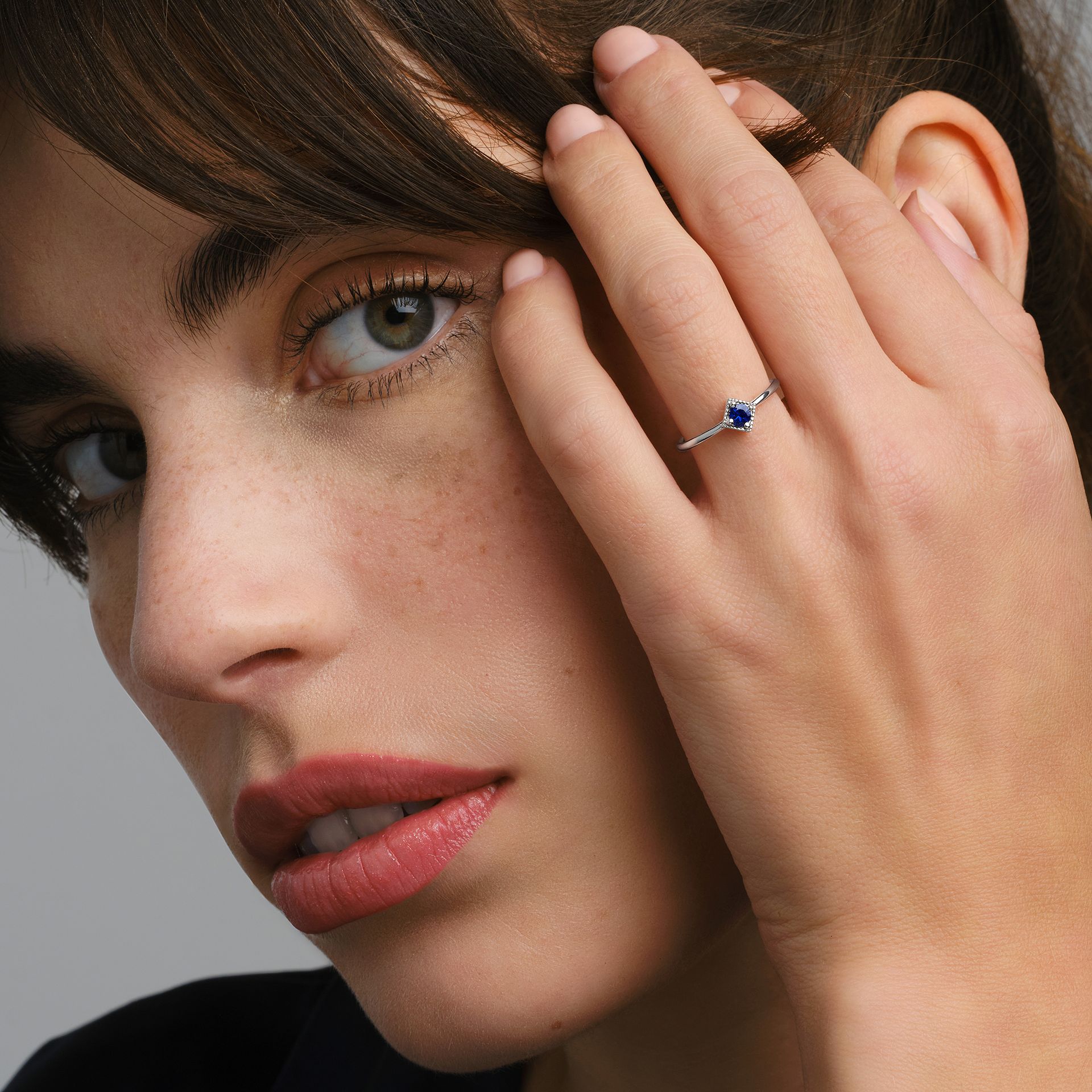 Solitaire Romy Millegrain Saphir 3.5 mm